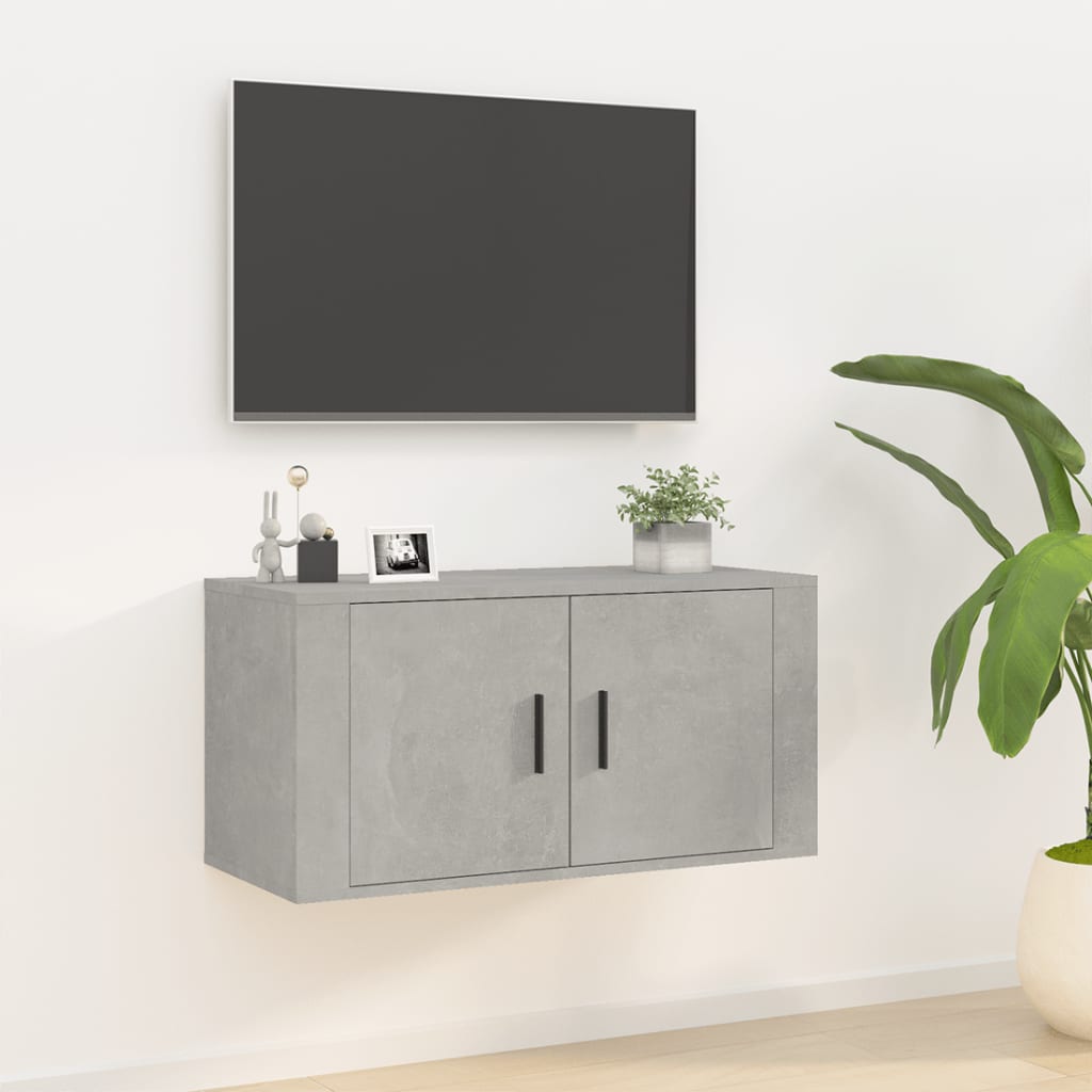 Meuble TV mural Gris béton 80x34,5x40 cm - XIOS