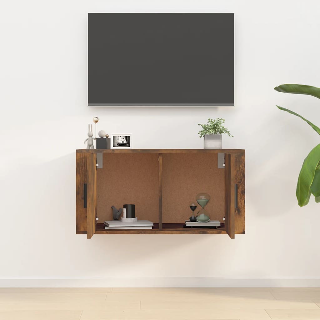 Meuble TV mural Chêne fumé 80x34,5x40 cm - XIOS