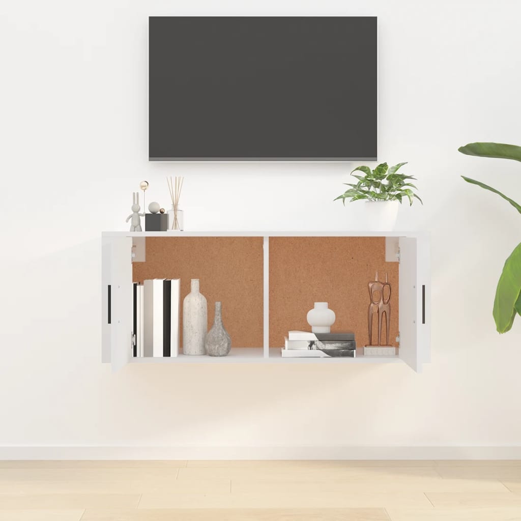 Meuble TV mural Blanc 100x34,5x40 cm - XIOS