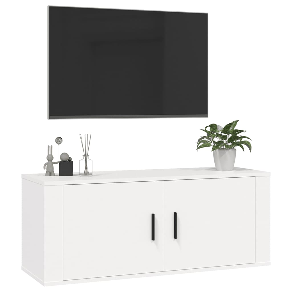 Meuble TV mural Blanc 100x34,5x40 cm - XIOS