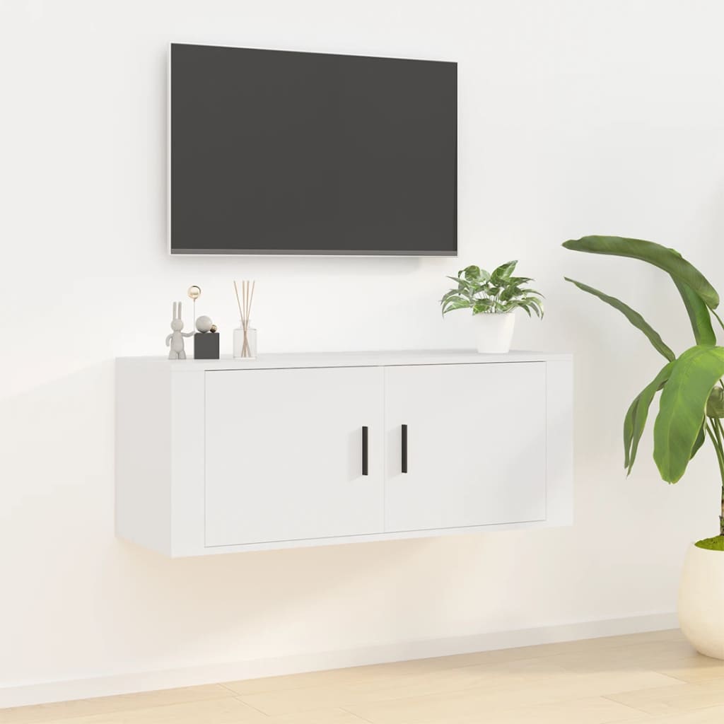 Meuble TV mural Blanc 100x34,5x40 cm - XIOS
