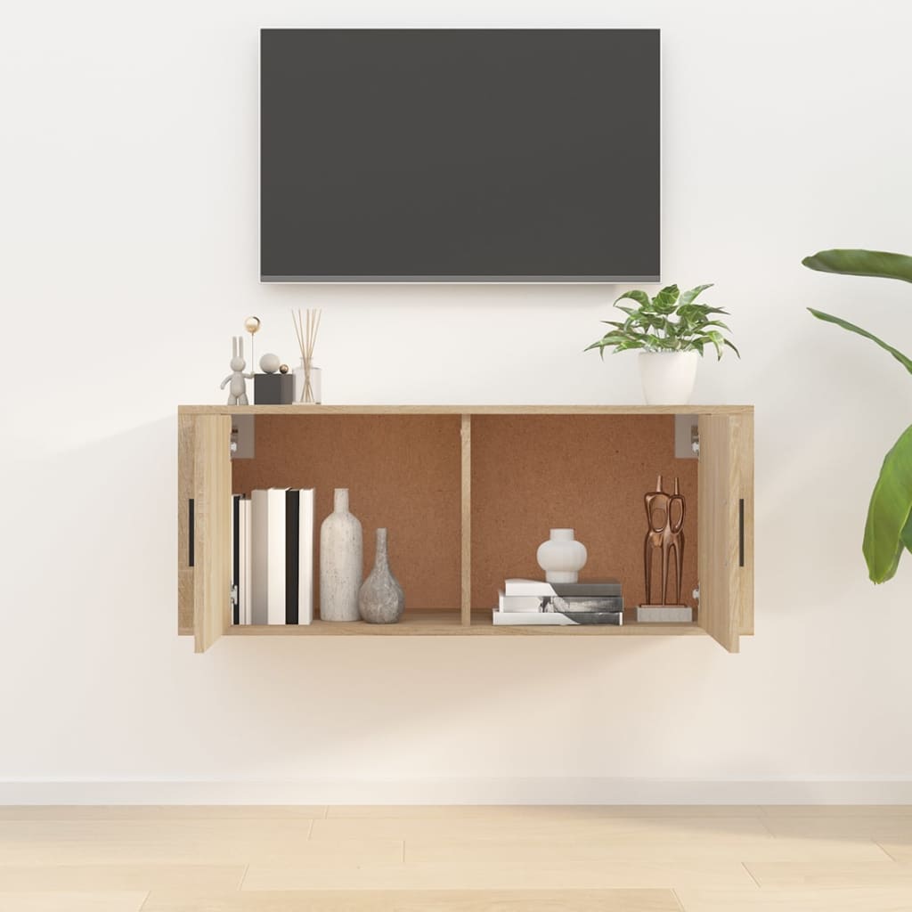 Meuble TV mural Chêne Sonoma 100x34,5x40 cm - XIOS