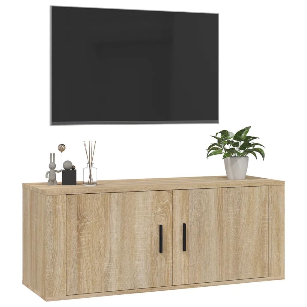 Meuble TV mural Chêne Sonoma 100x34,5x40 cm - XIOS