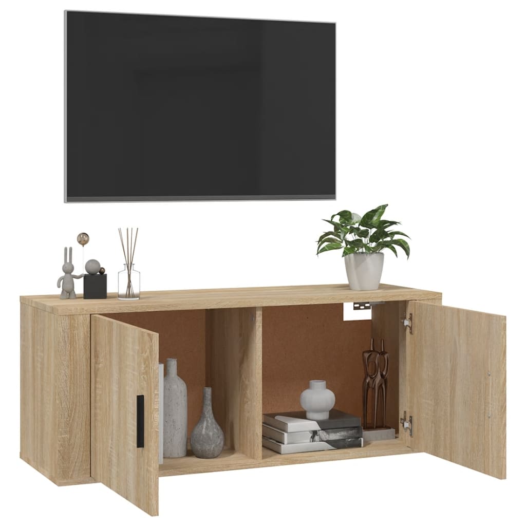 Meuble TV mural Chêne Sonoma 100x34,5x40 cm - XIOS