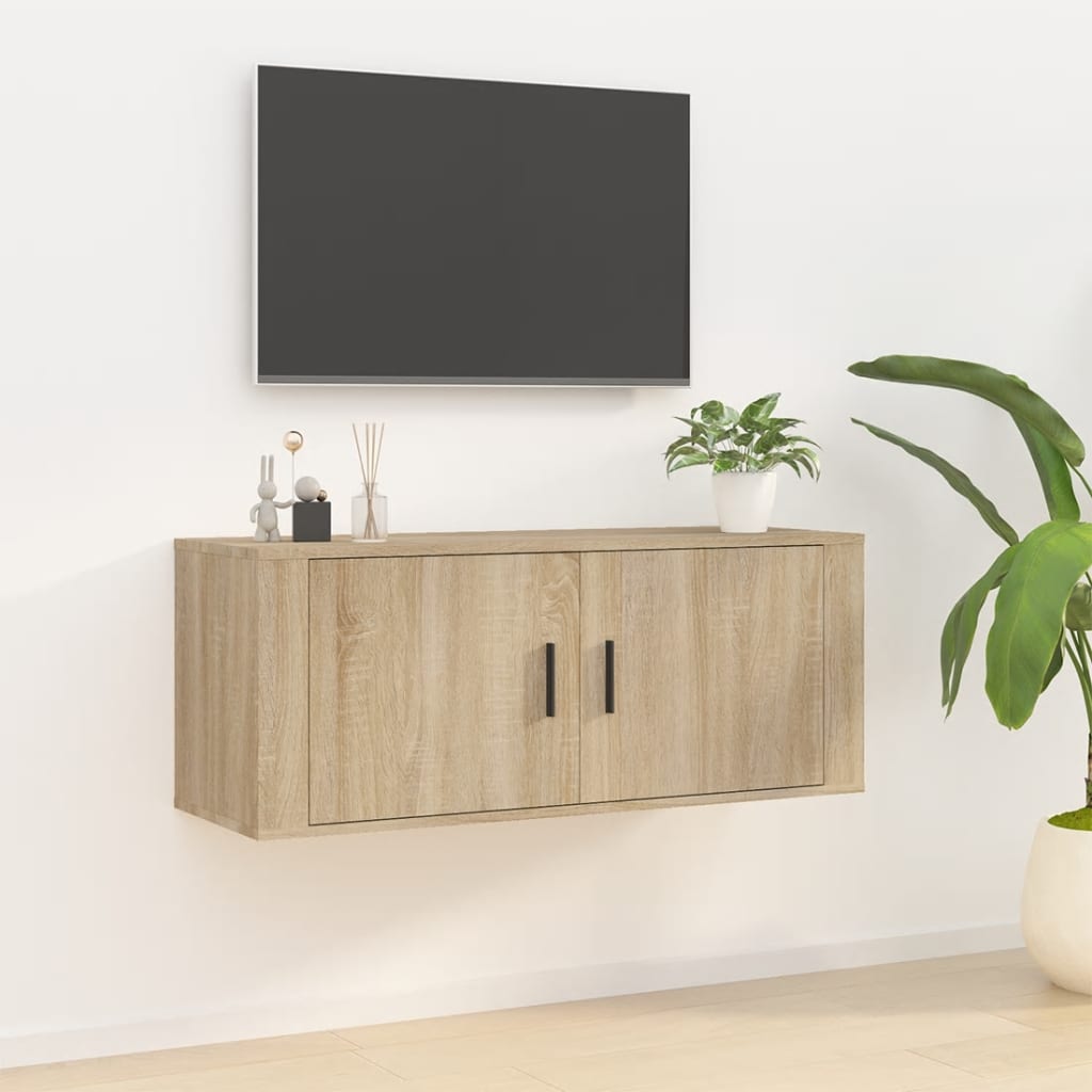 Meuble TV mural Chêne Sonoma 100x34,5x40 cm - XIOS