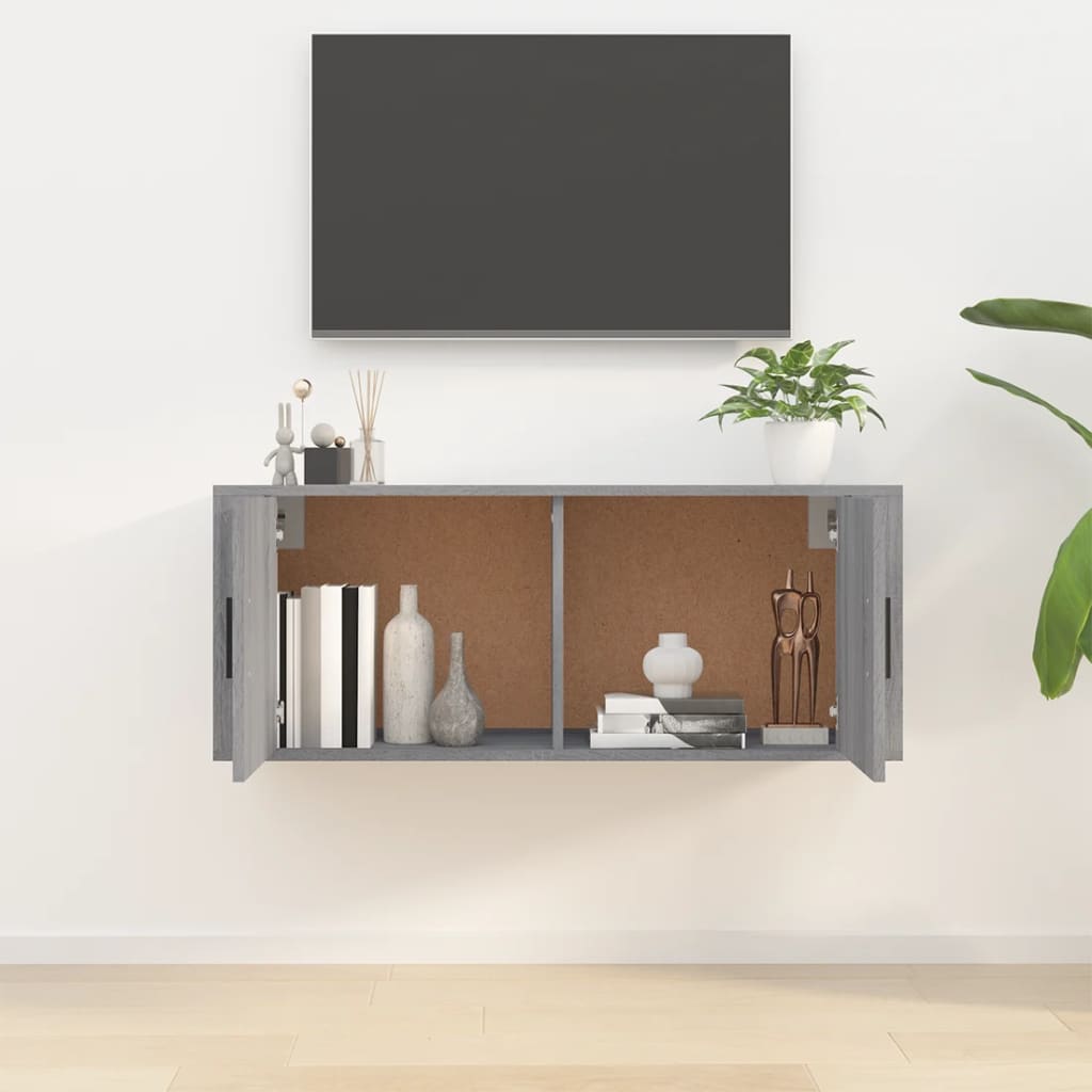 Meuble TV mural Sonoma gris 100x34,5x40 cm - XIOS