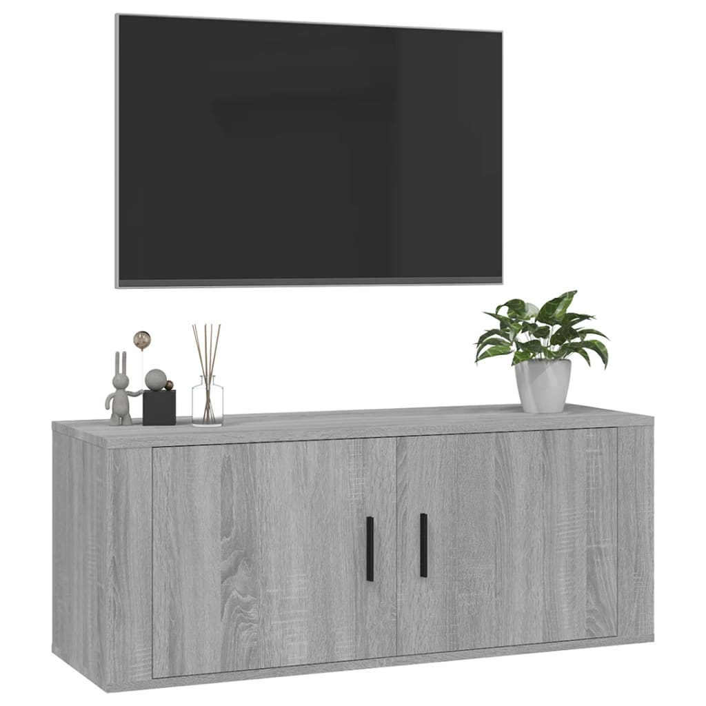 Meuble TV mural Sonoma gris 100x34,5x40 cm - XIOS