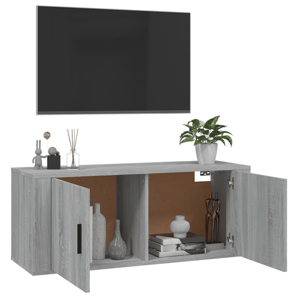 Meuble TV mural Sonoma gris 100x34,5x40 cm - XIOS