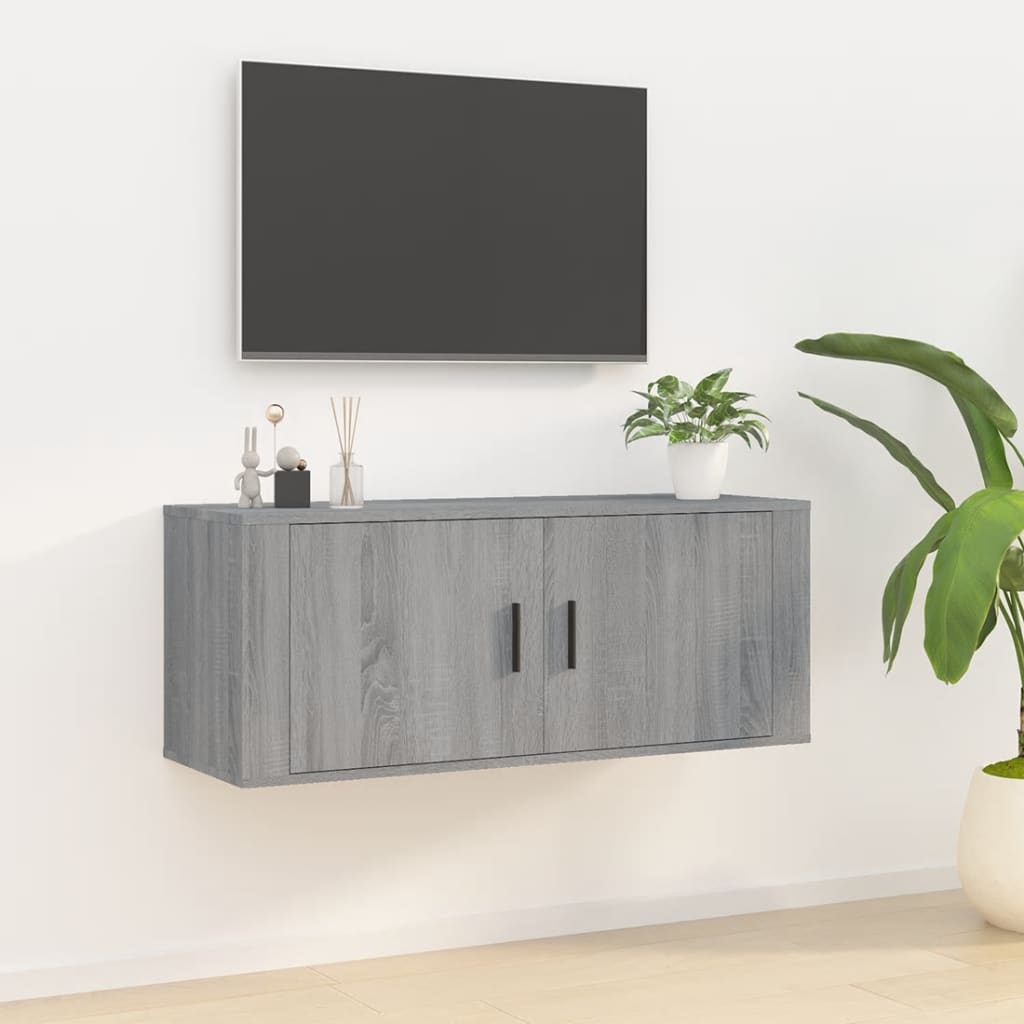 Meuble TV mural Sonoma gris 100x34,5x40 cm - XIOS