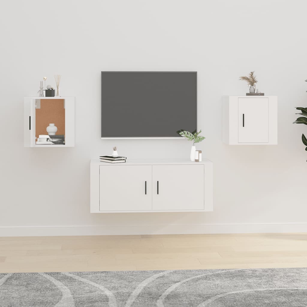 Meubles TV muraux 2 pcs Blanc 40x34,5x40 cm - XIOS