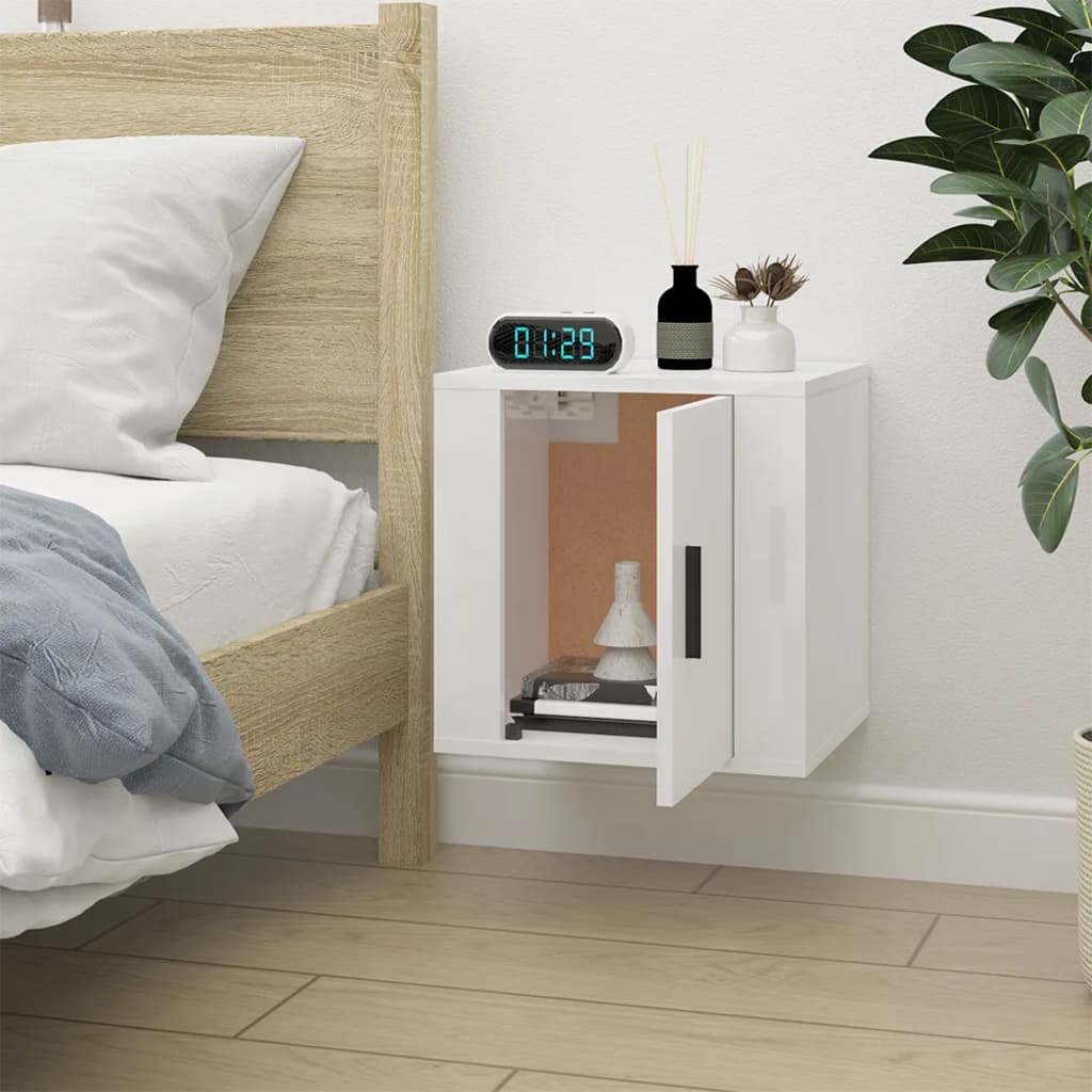 Meuble TV mural Blanc brillant 40x34,5x40 cm - XIOS