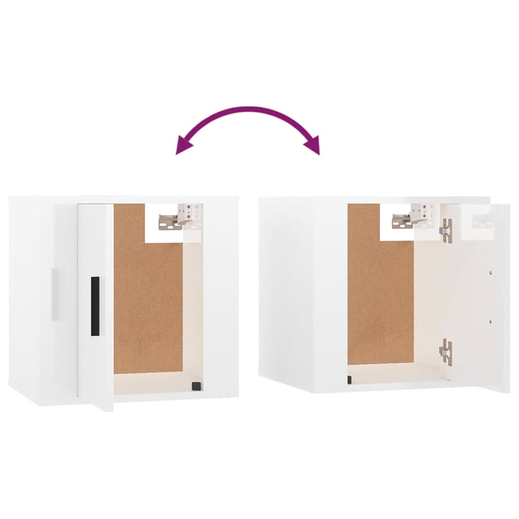 Meuble TV mural Blanc brillant 40x34,5x40 cm - XIOS