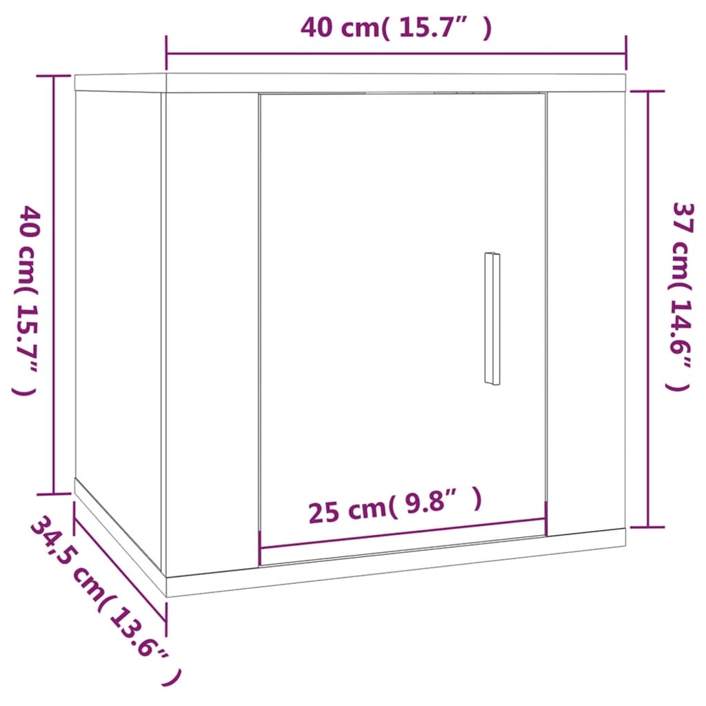 Meuble TV mural Blanc brillant 40x34,5x40 cm - XIOS