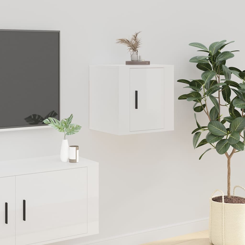 Meubles TV muraux 2 pcs Blanc brillant 40x34,5x40 cm - XIOS