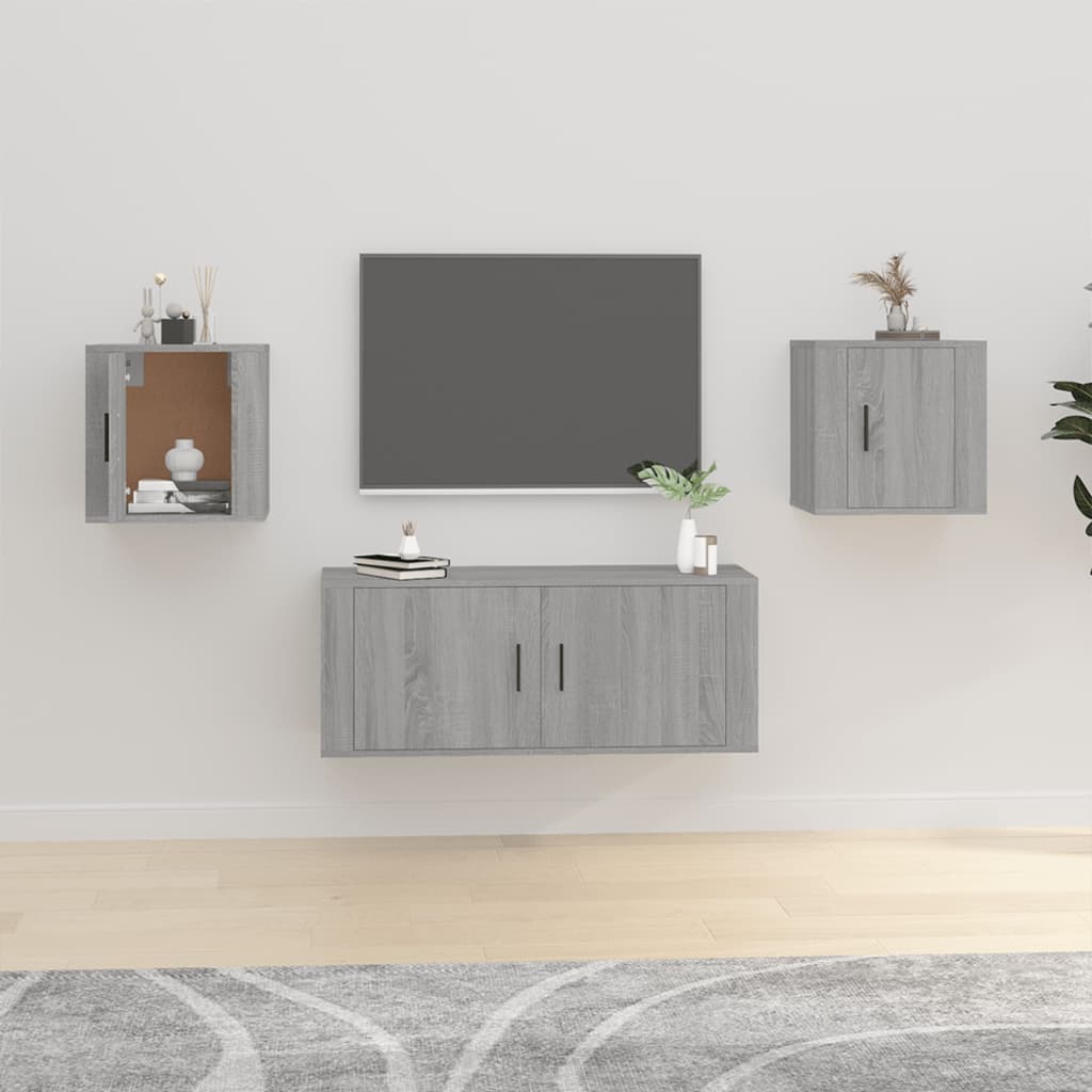 Meubles TV muraux 2 pcs Sonoma gris 40x34,5x40 cm - XIOS