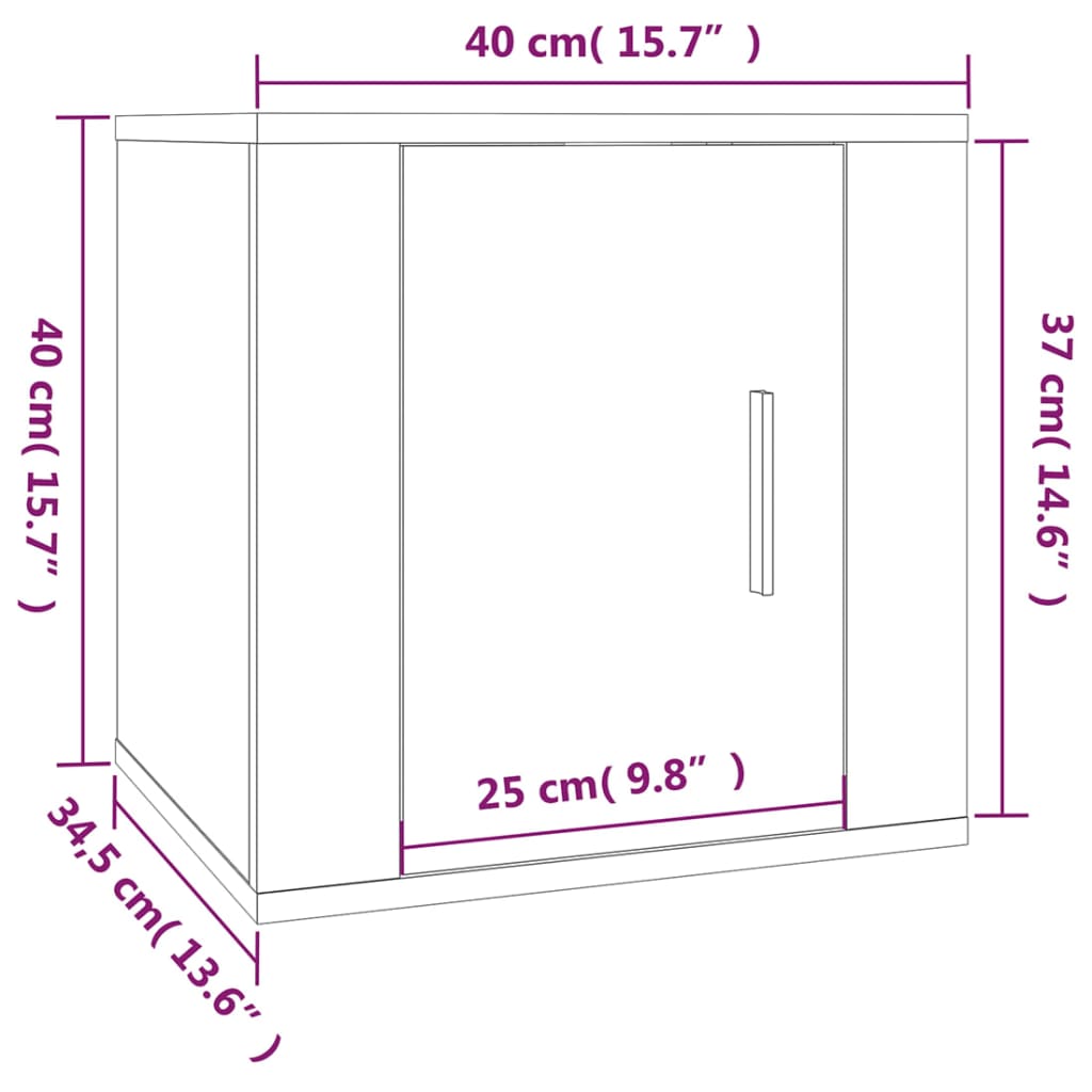 Meuble TV mural Chêne marron 40x34,5x40 cm - XIOS