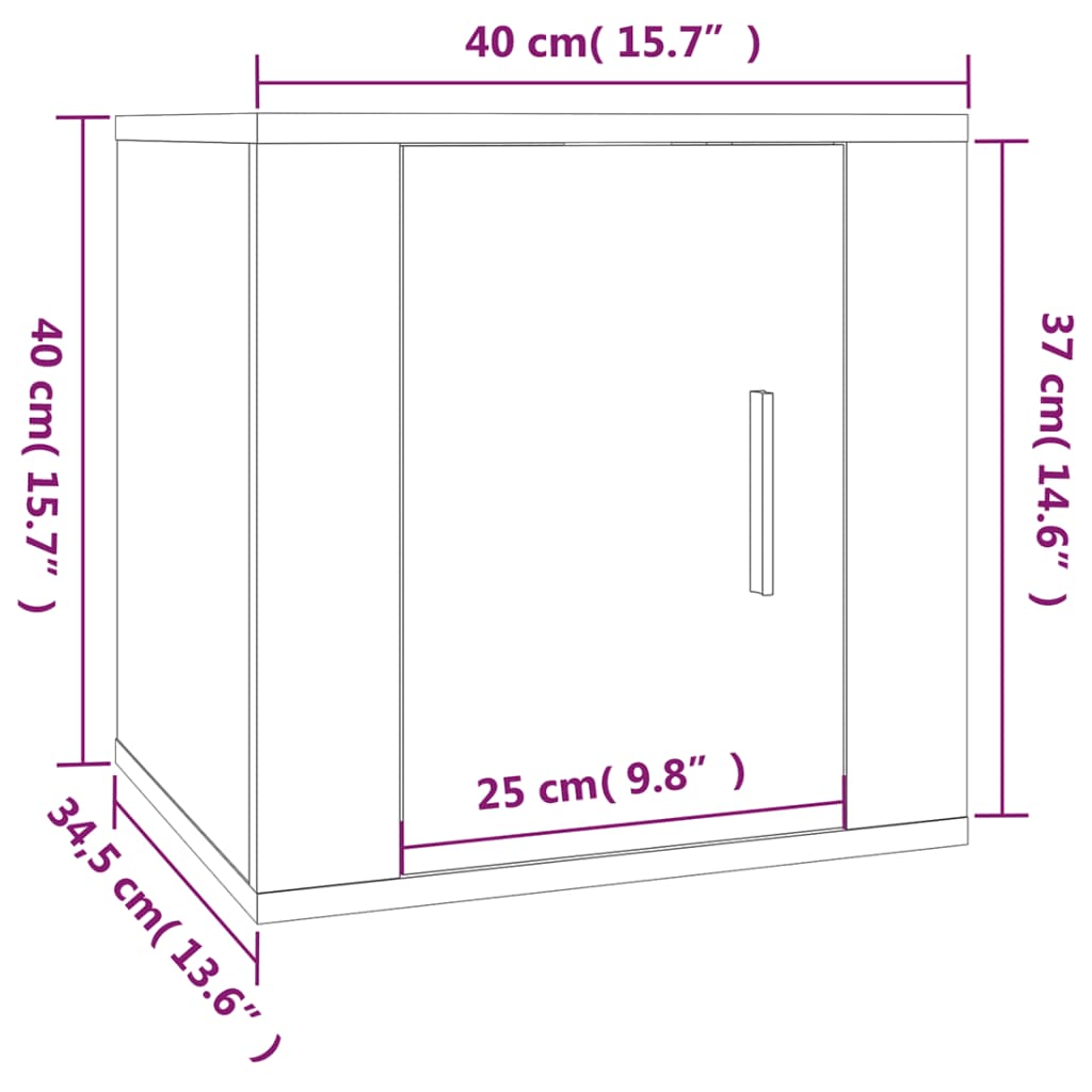 Meubles TV muraux 2 pcs Chêne marron 40x34,5x40 cm - XIOS