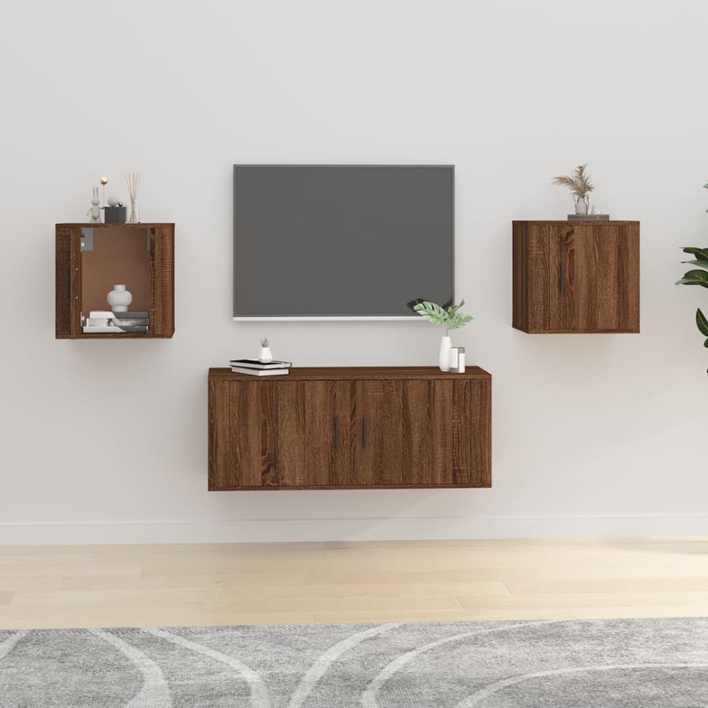 Meubles TV muraux 2 pcs Chêne marron 40x34,5x40 cm - XIOS