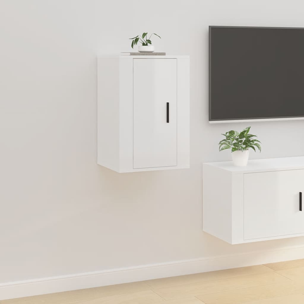 Meuble TV mural Blanc brillant 40x34,5x60 cm - XIOS