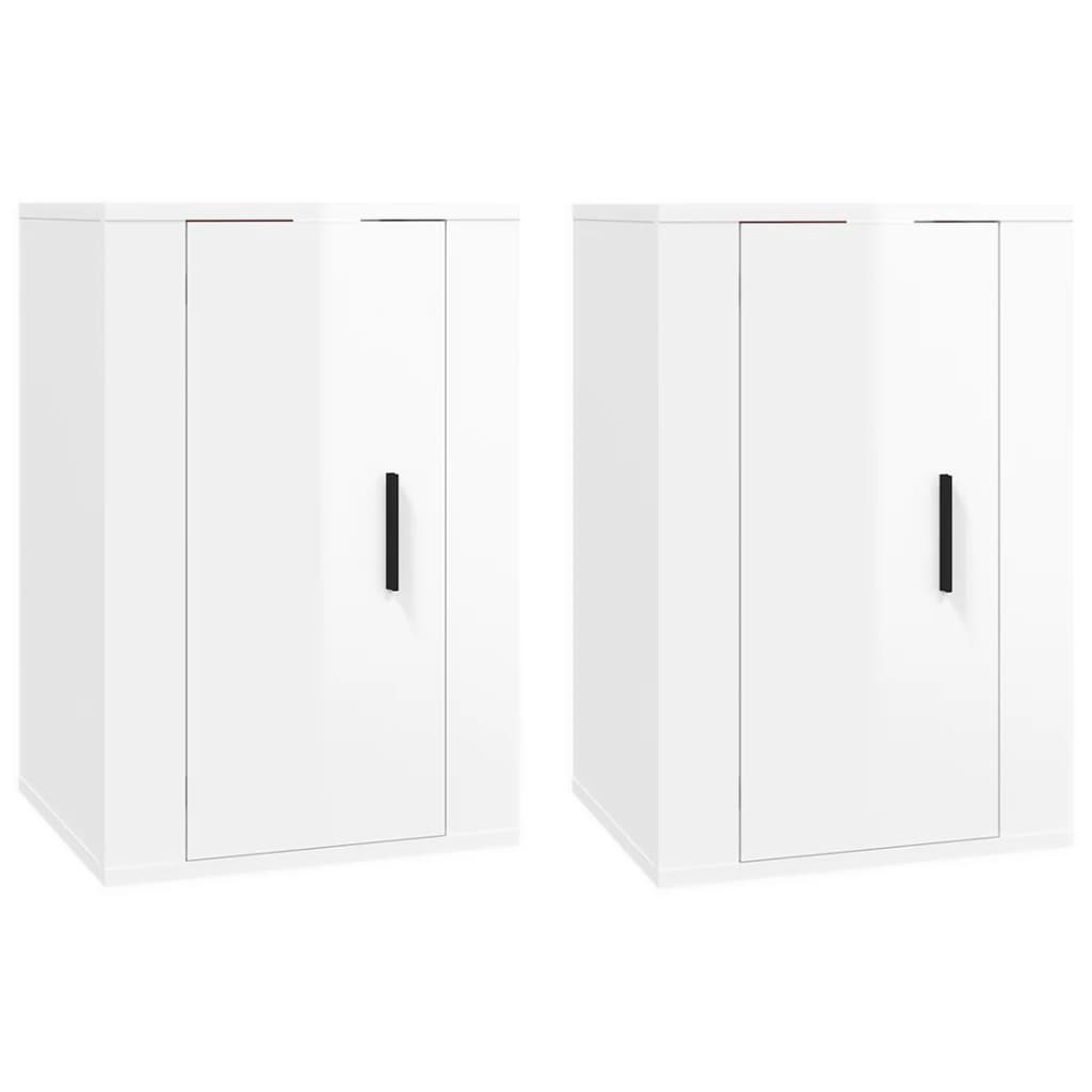 Meubles TV muraux 2 pcs Blanc brillant 40x34,5x60 cm Meubles TV vidaXL   