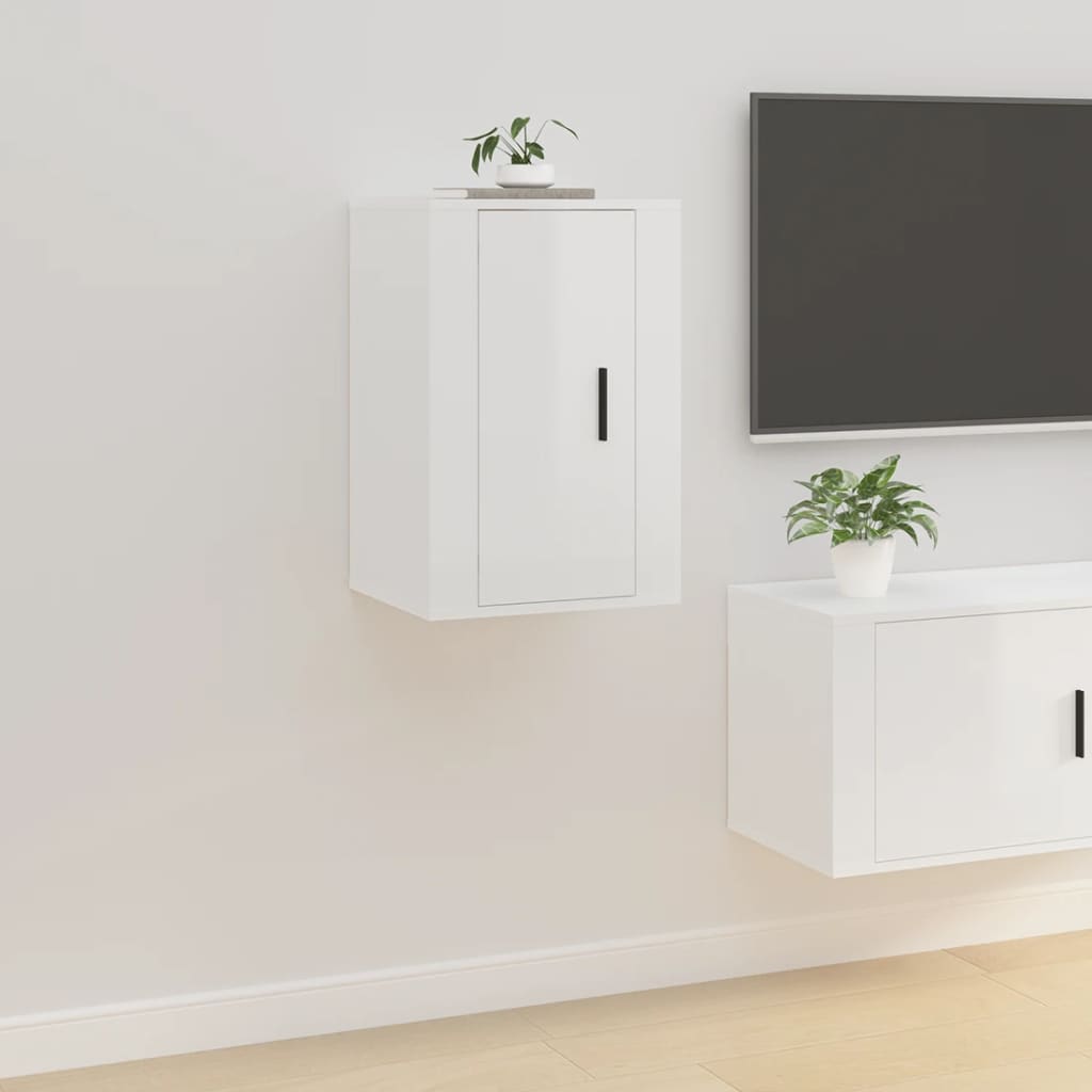 Meubles TV muraux 2 pcs Blanc brillant 40x34,5x60 cm Meubles TV vidaXL   