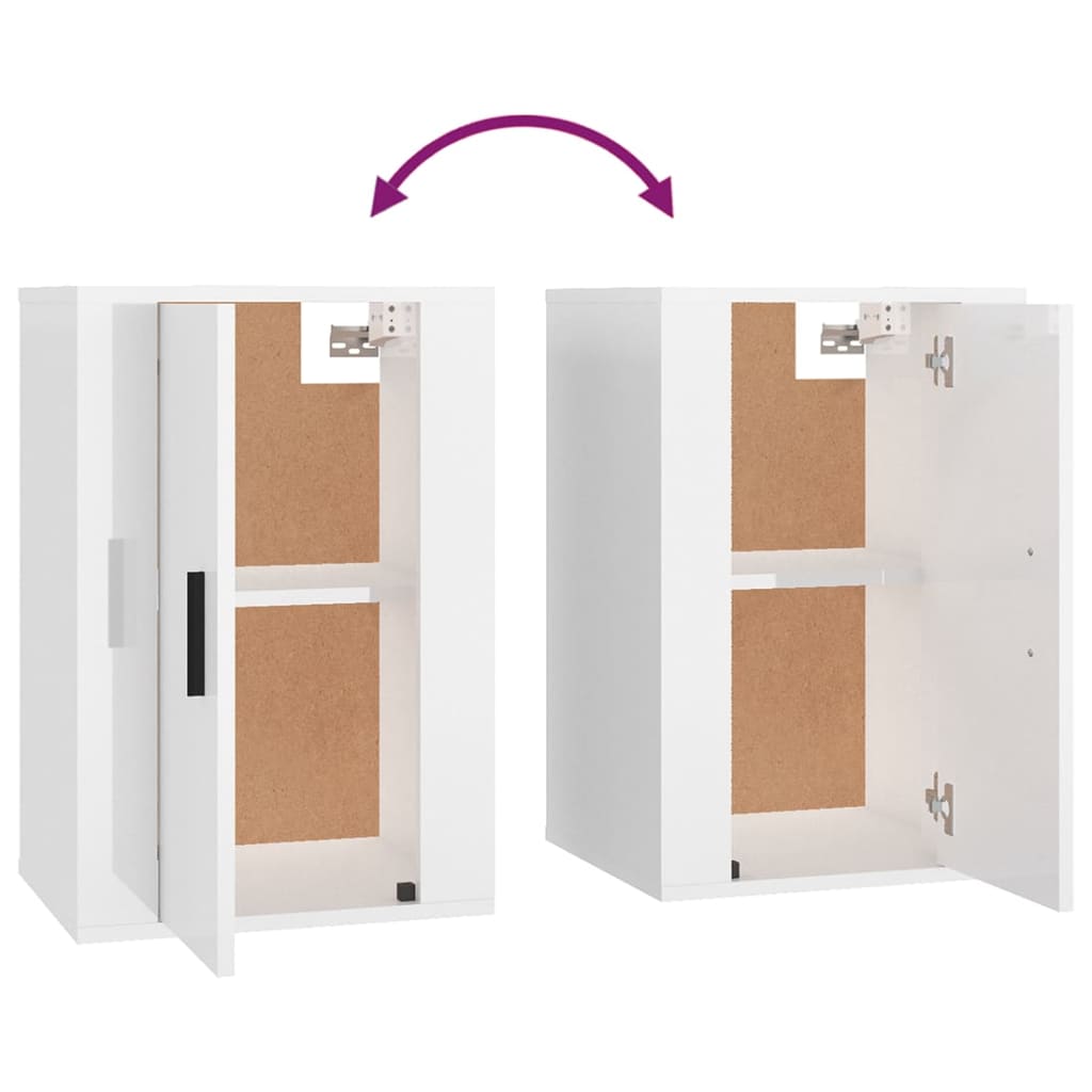 Meubles TV muraux 2 pcs Blanc brillant 40x34,5x60 cm Meubles TV vidaXL   