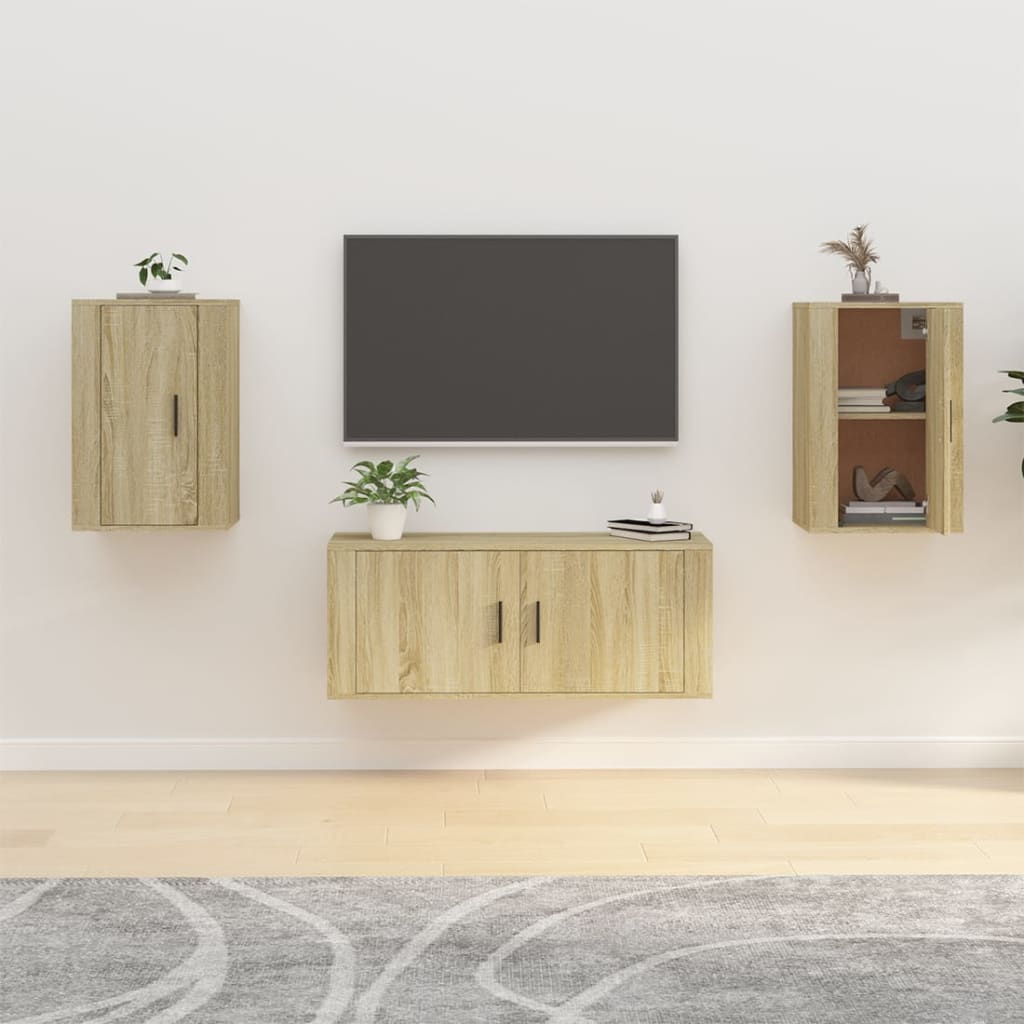 Meubles TV muraux 2 pcs Chêne sonoma 40x34,5x60 cm Meubles TV vidaXL   