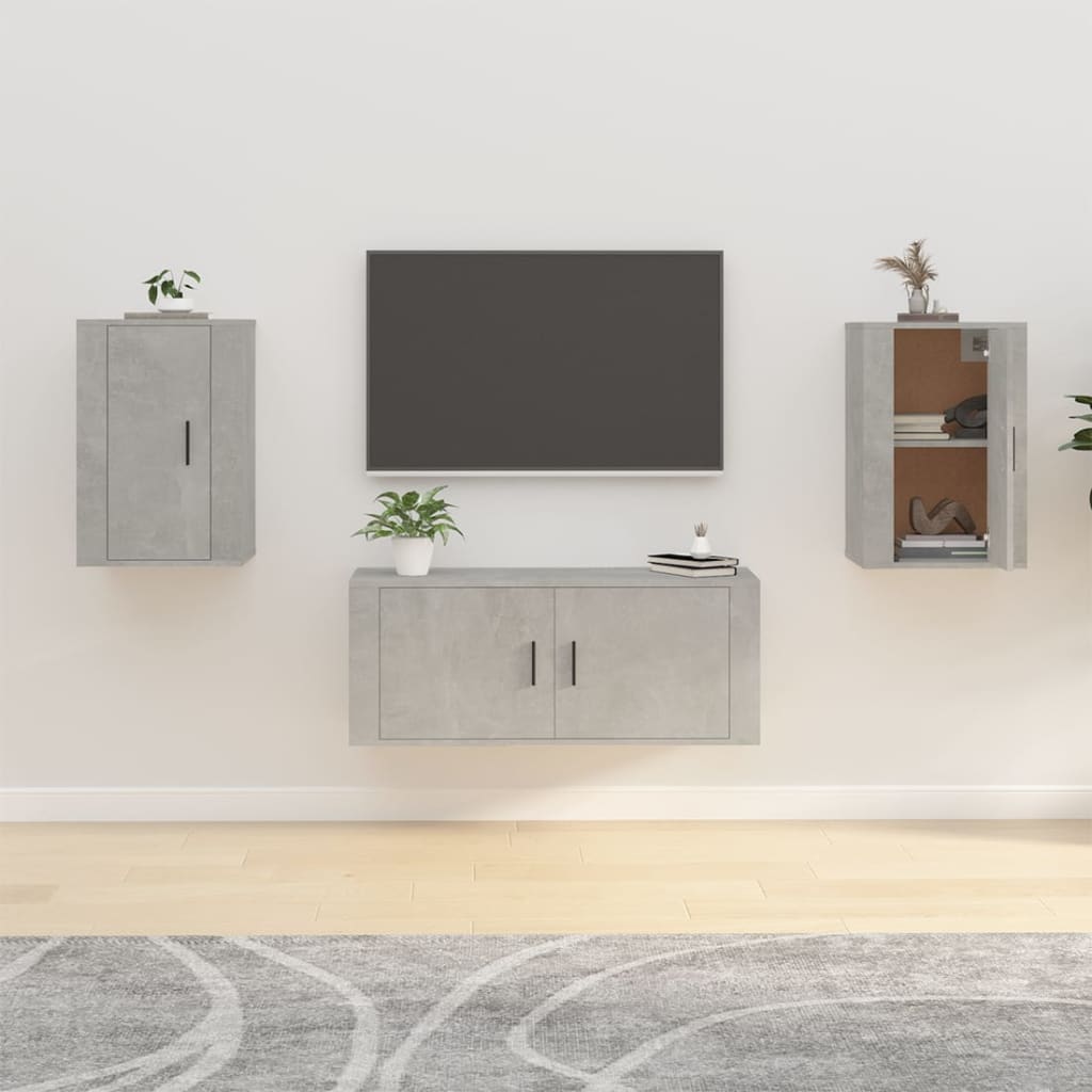 Meubles TV muraux 2 pcs Gris béton 40x34,5x60 cm Meubles TV vidaXL   