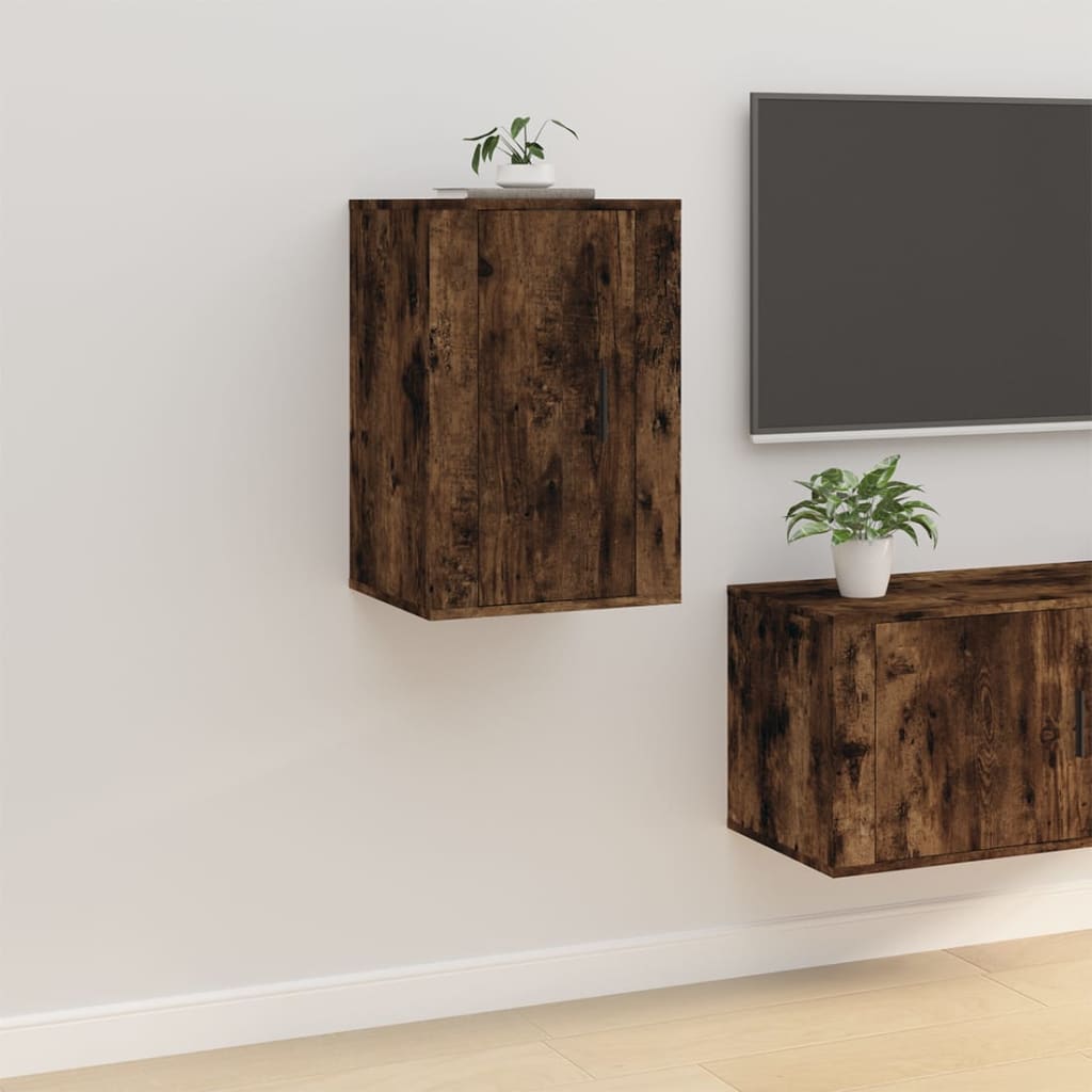 Meubles TV muraux 2 pcs Chêne fumé 40x34,5x60 cm Meubles TV vidaXL   