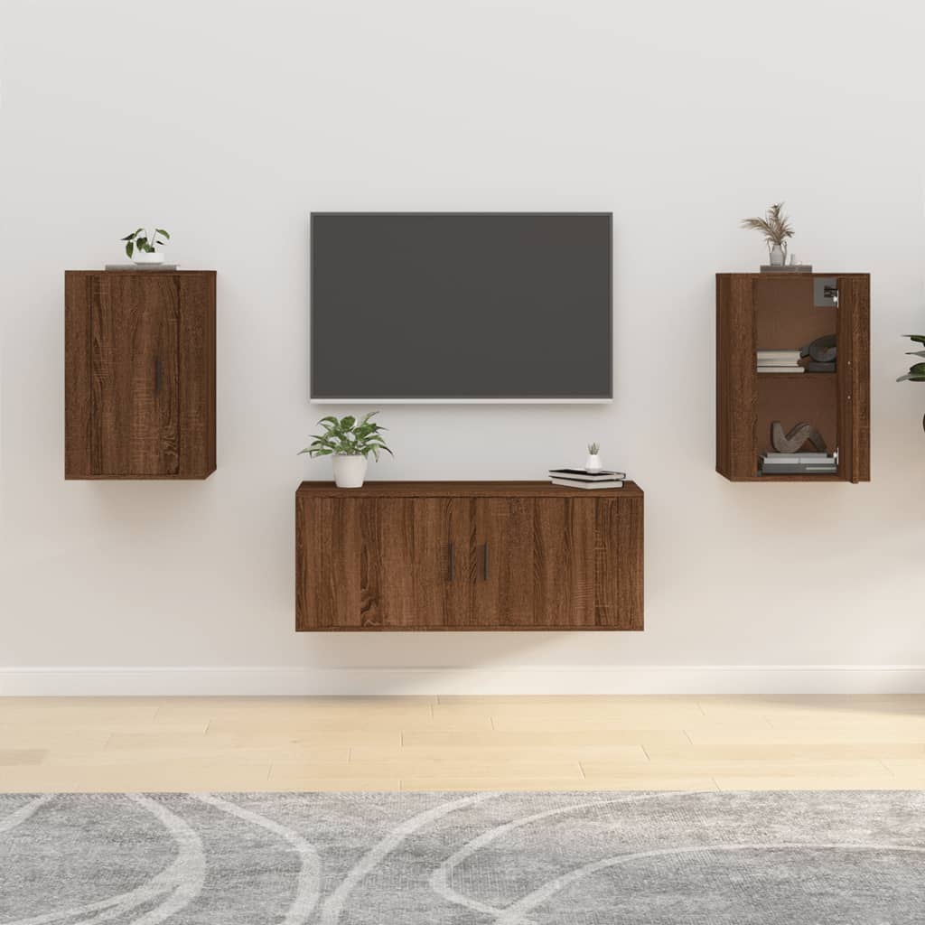 Meubles TV muraux 2 pcs Chêne marron 40x34,5x60 cm Meubles TV vidaXL   