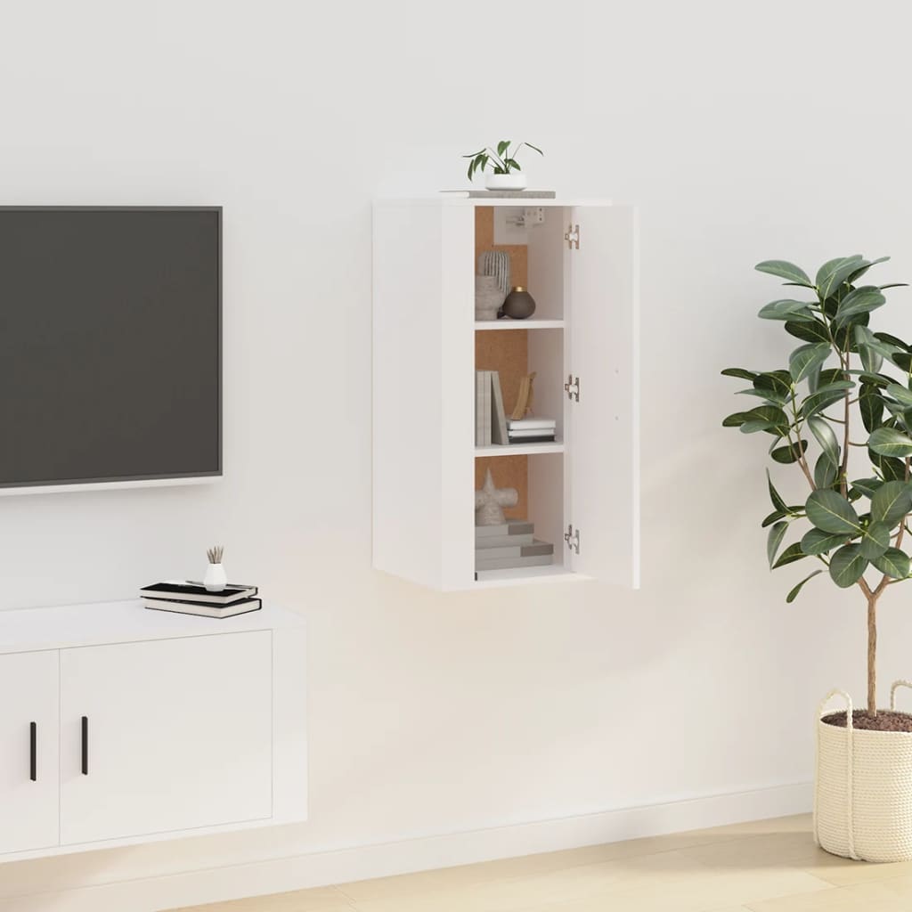 Meuble TV mural Blanc 40x34,5x80 cm - XIOS
