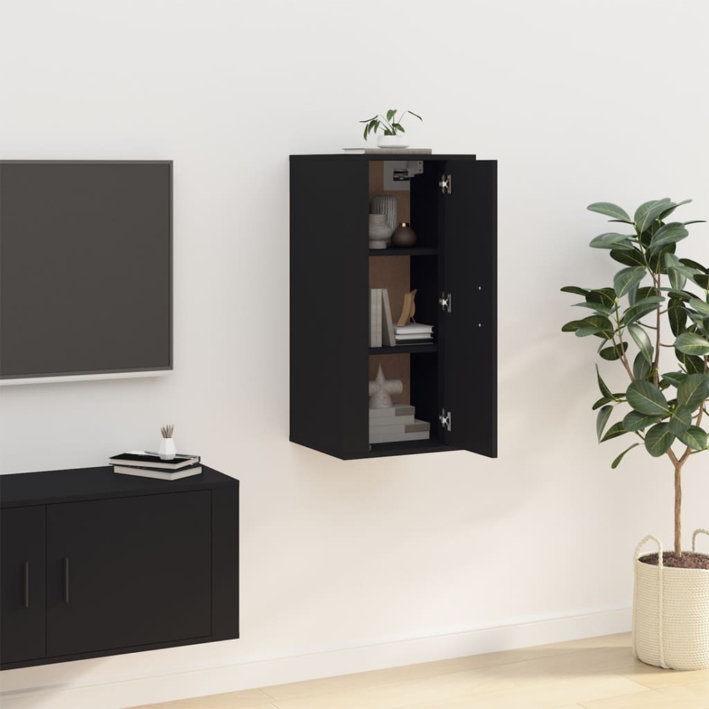 Meuble TV mural Noir 40x34,5x80 cm - XIOS