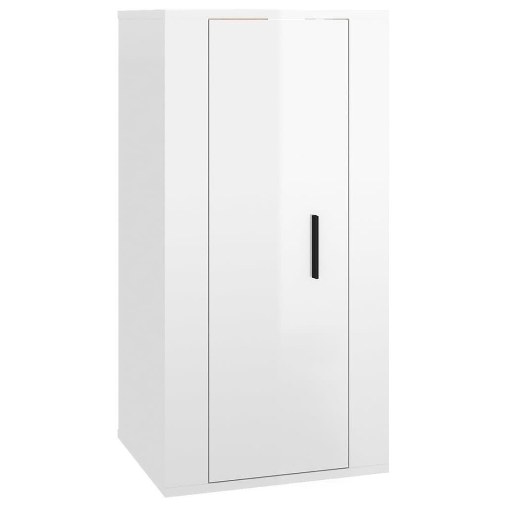 Meuble TV mural Blanc brillant 40x34,5x80 cm - XIOS