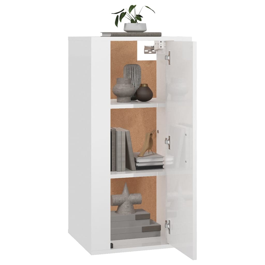Meuble TV mural Blanc brillant 40x34,5x80 cm - XIOS