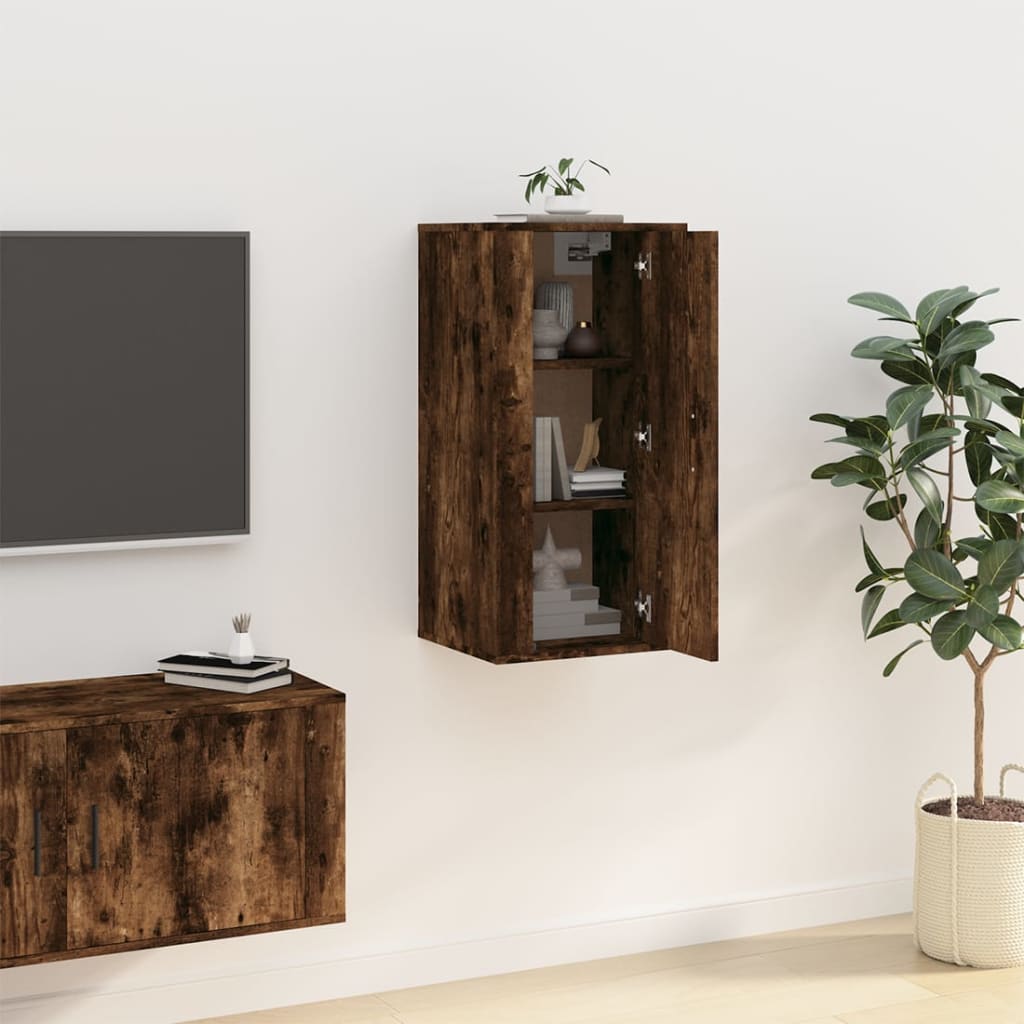 Meuble TV mural Chêne fumé 40x34,5x80 cm - XIOS