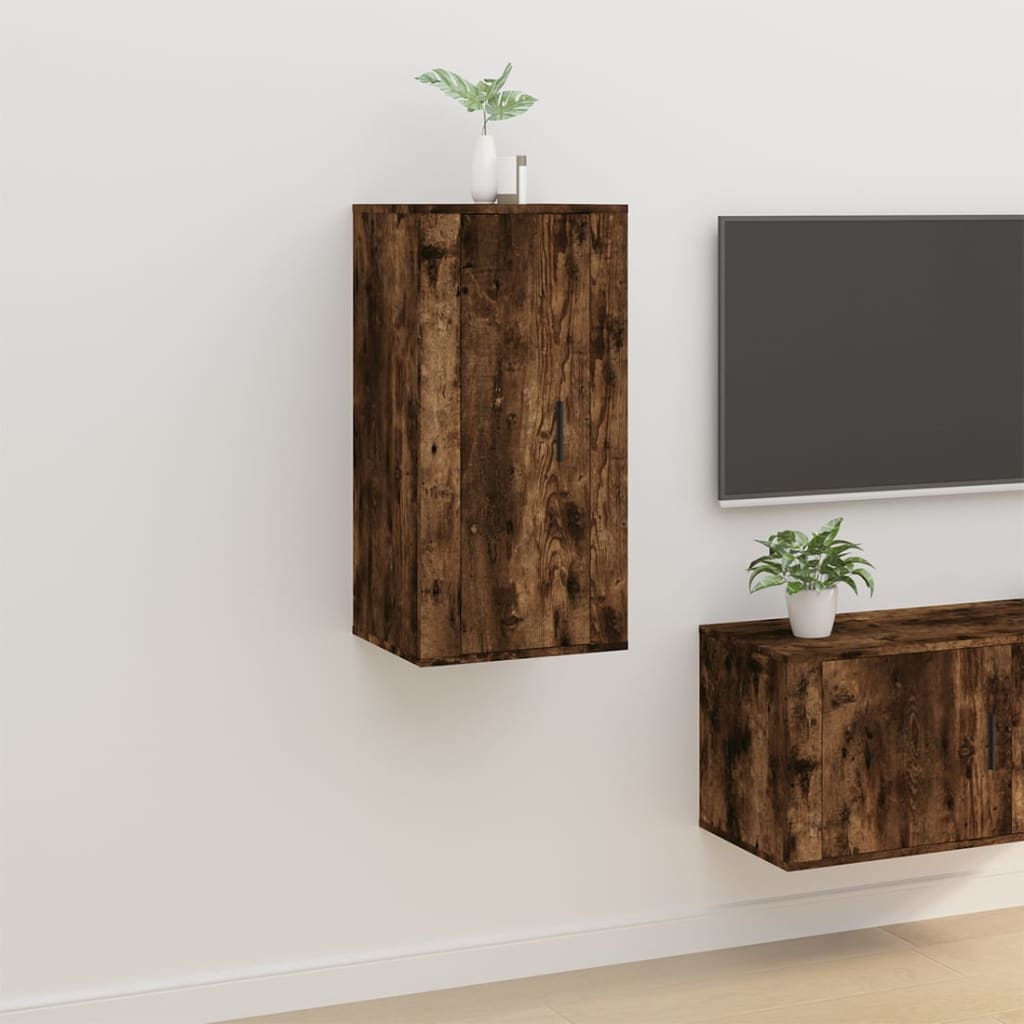 Meuble TV mural Chêne fumé 40x34,5x80 cm - XIOS