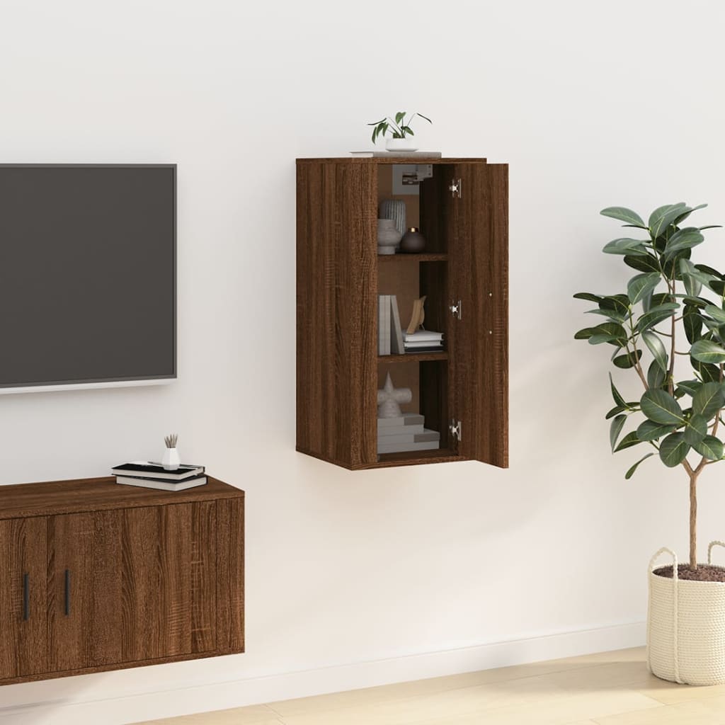 Meuble TV mural Chêne marron 40x34,5x80 cm - XIOS