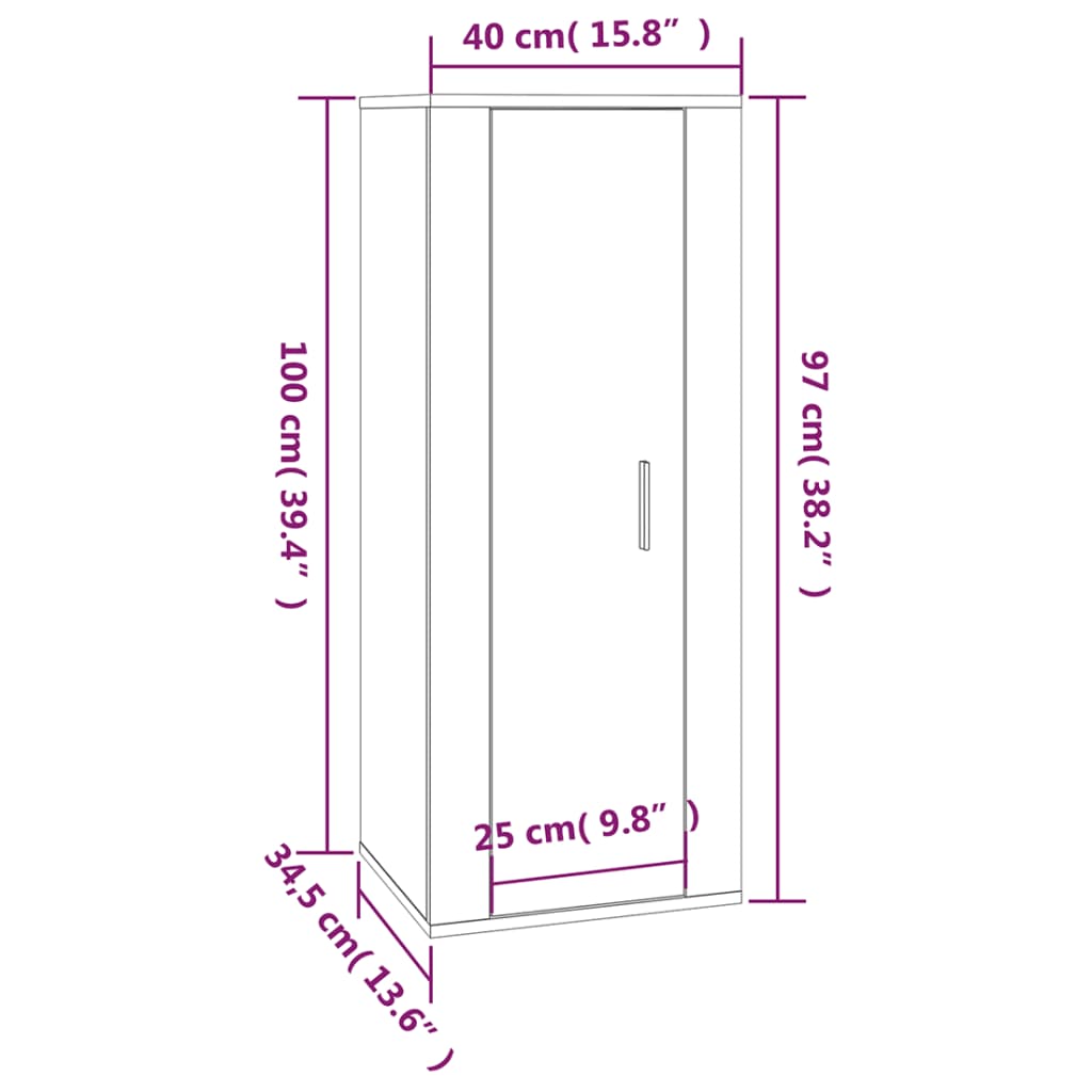 Meuble TV mural Blanc brillant 40x34,5x100 cm Meubles TV vidaXL   