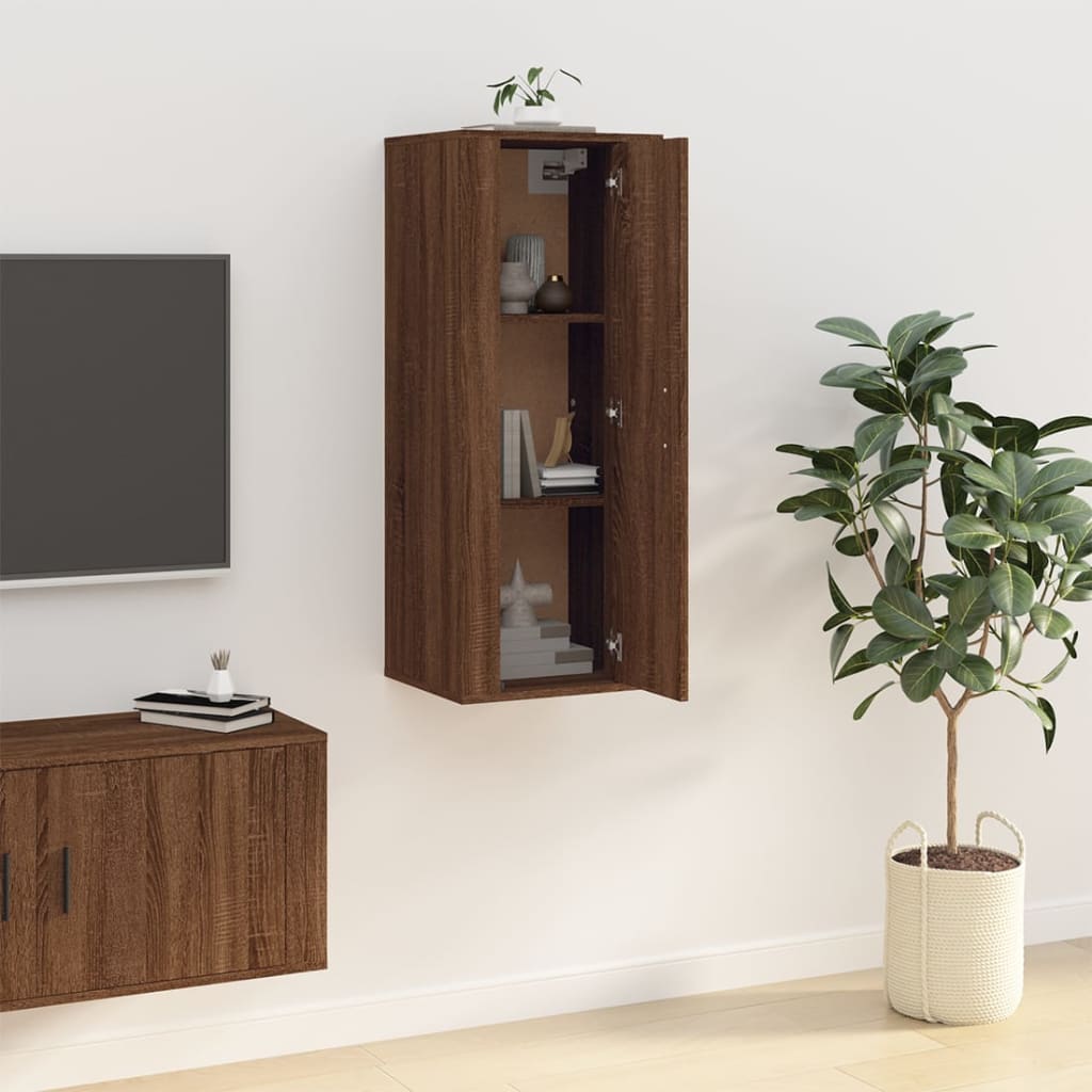 Meuble TV mural Chêne marron 40x34,5x100 cm Meubles TV vidaXL   