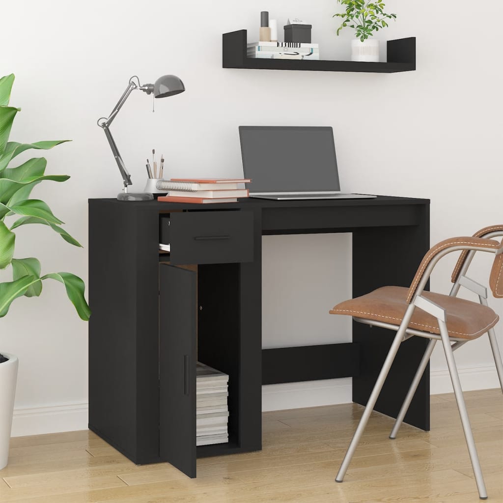 Bureau Noir 100x49x75 cm Bois d'ingénierie Bureaux vidaXL