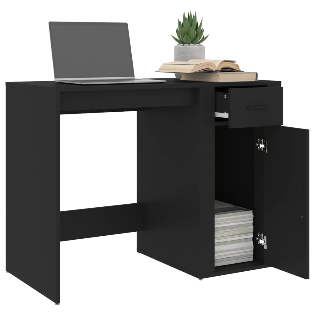 Bureau Noir 100x49x75 cm Bois d'ingénierie Bureaux vidaXL