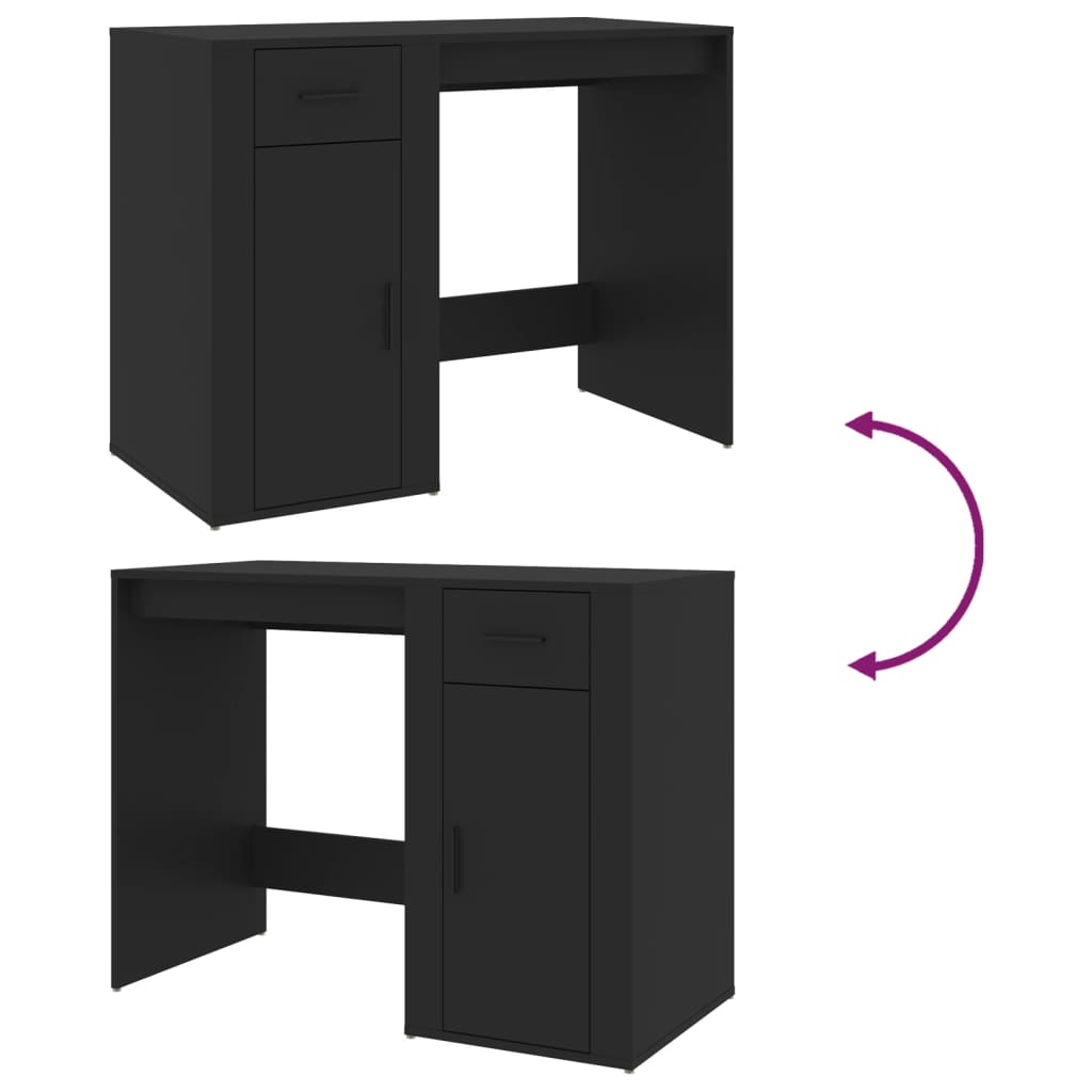 Bureau Noir 100x49x75 cm Bois d'ingénierie Bureaux vidaXL