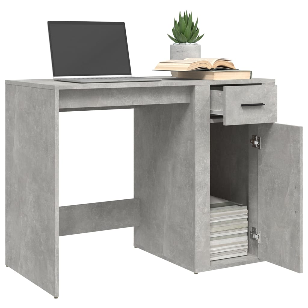 Bureau Gris béton 100x49x75 cm Bois d'ingénierie Bureaux vidaXL