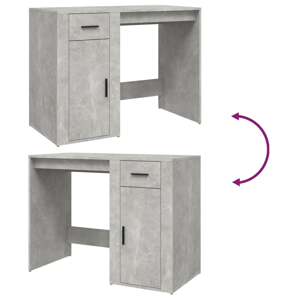 Bureau Gris béton 100x49x75 cm Bois d'ingénierie Bureaux vidaXL