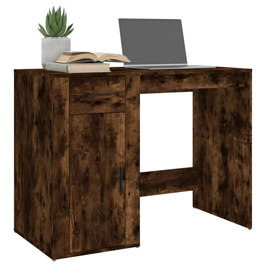 Bureau Chêne fumé 100x49x75 cm Bois d'ingénierie Bureaux vidaXL