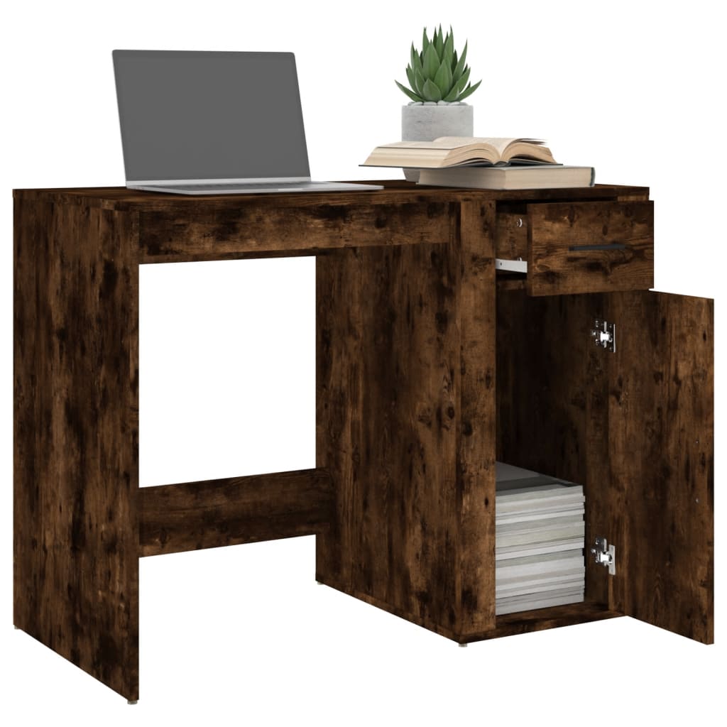 Bureau Chêne fumé 100x49x75 cm Bois d'ingénierie Bureaux vidaXL