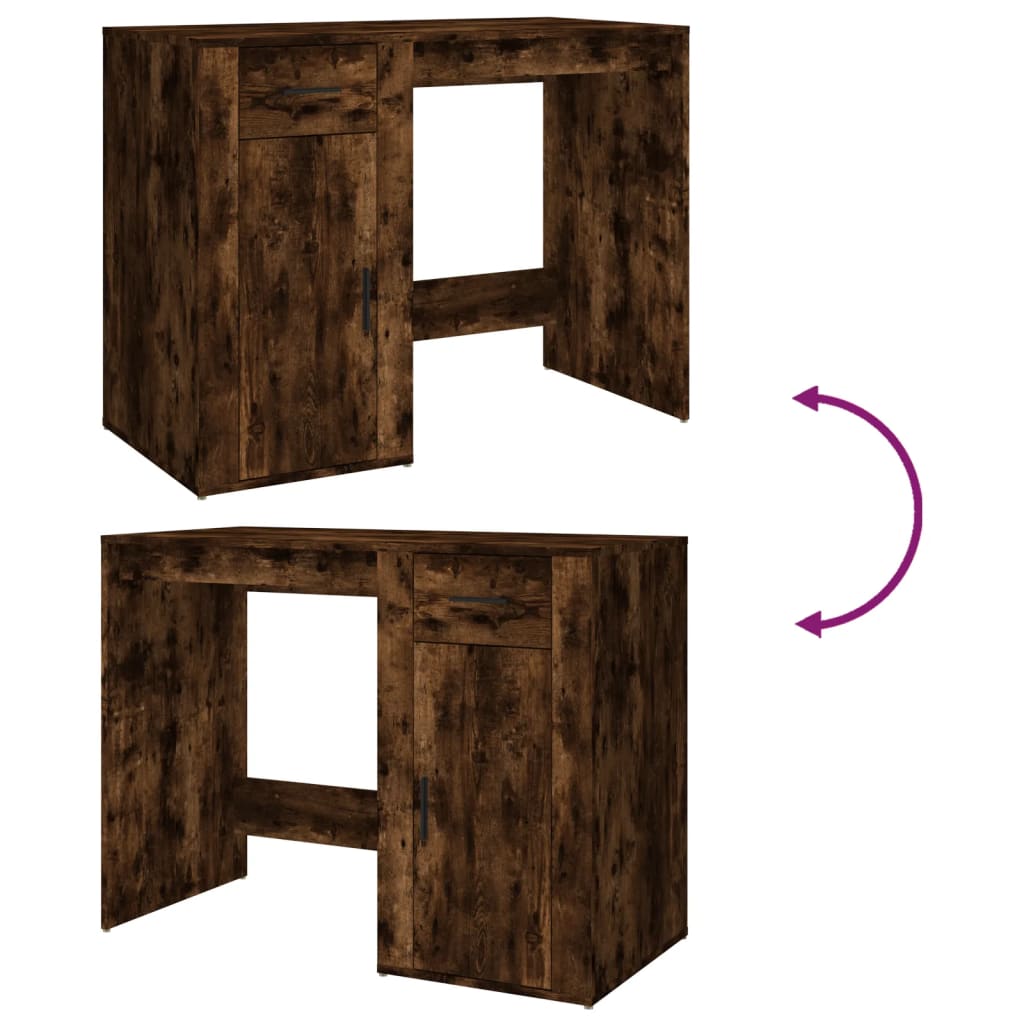 Bureau Chêne fumé 100x49x75 cm Bois d'ingénierie Bureaux vidaXL