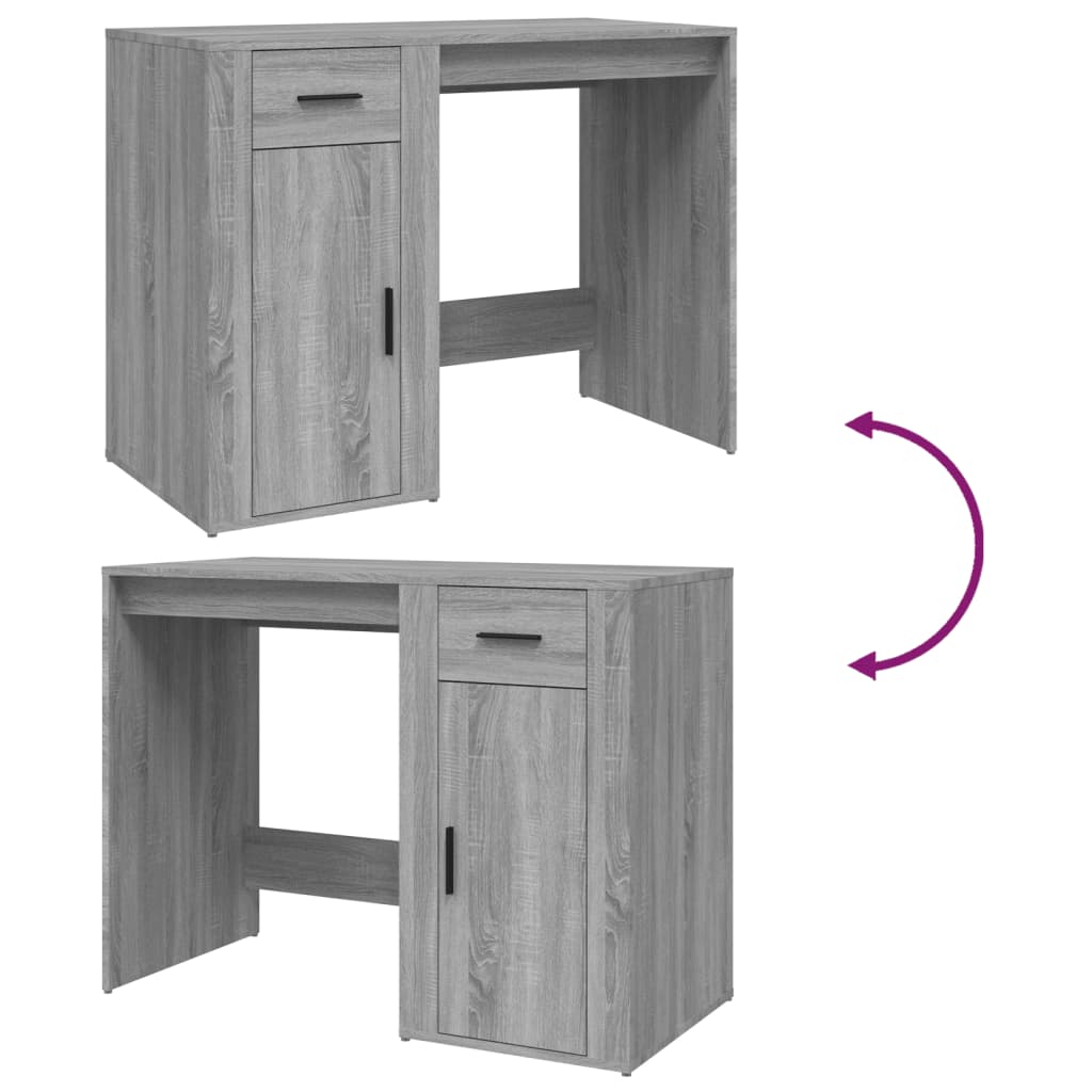 Bureau Sonoma gris 100x49x75 cm Bois d'ingénierie Bureaux vidaXL