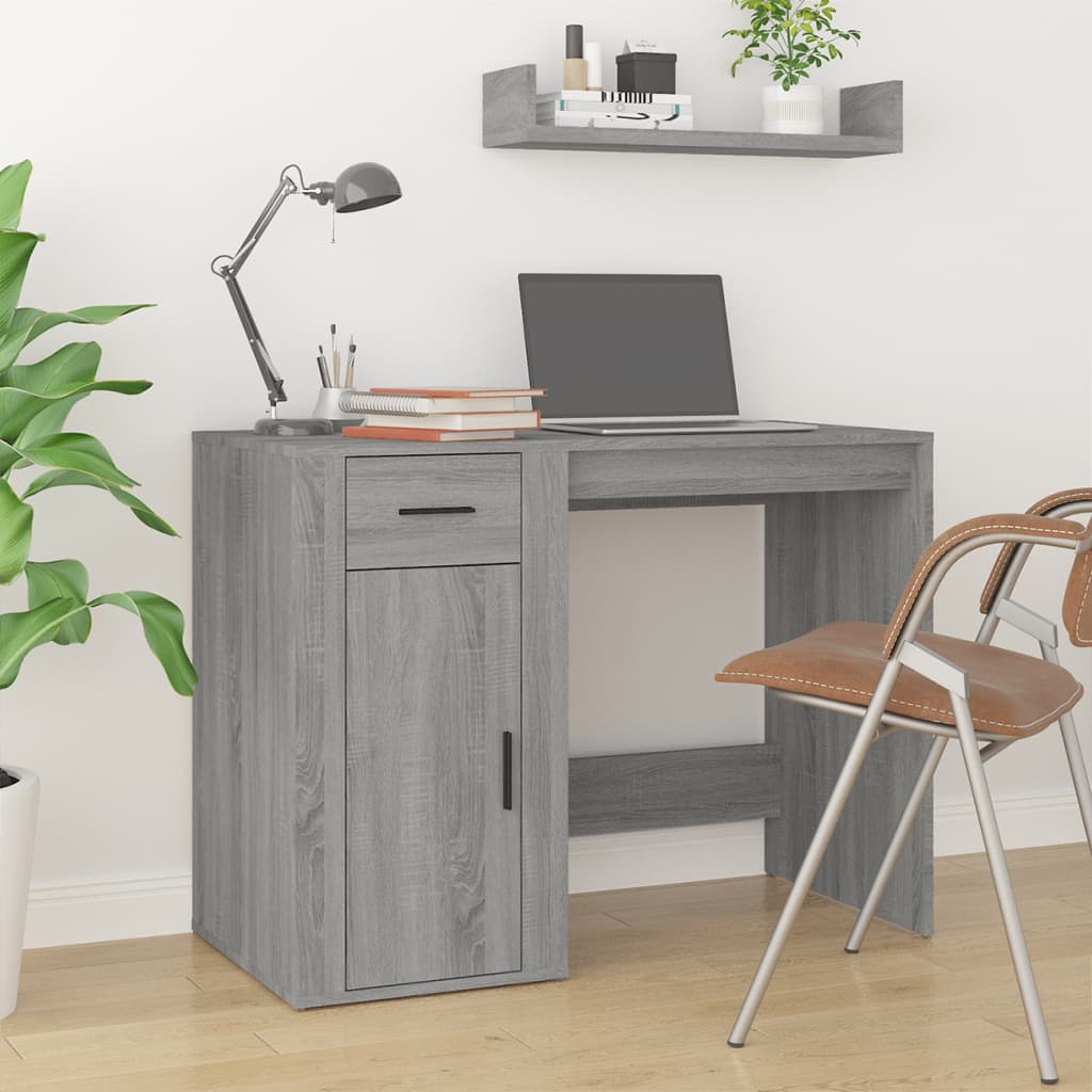 Bureau Sonoma gris 100x49x75 cm Bois d'ingénierie Bureaux vidaXL