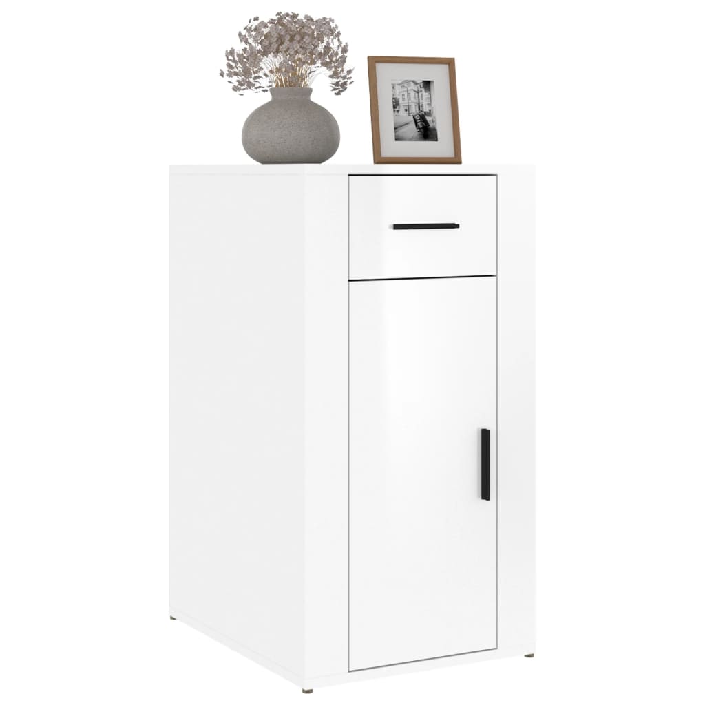 Armoire de bureau Blanc brillant 40x49x75 cm Bois d'ingénierie - XIOS